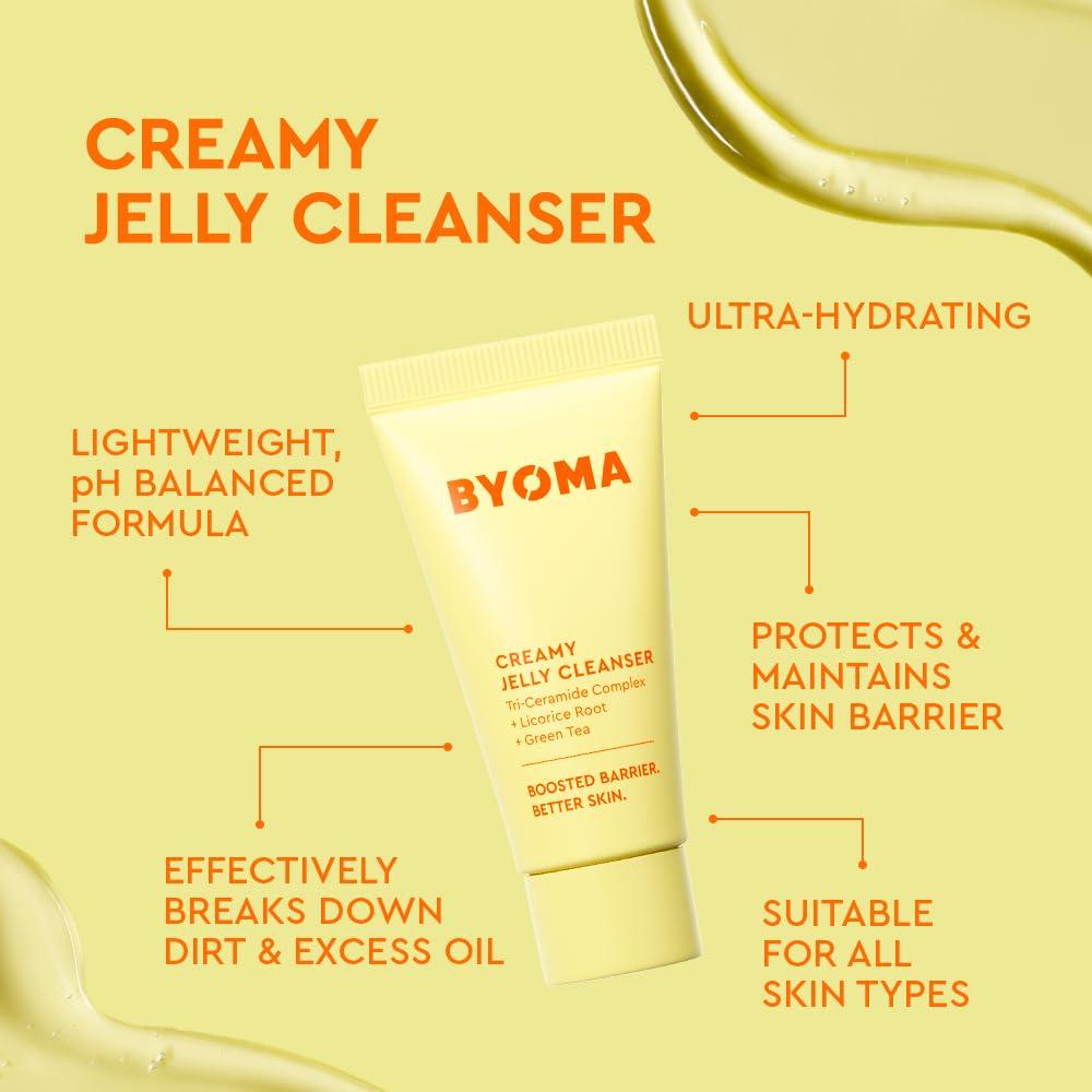 Byoma BYOMA So Clear Set - Barrier Repair Skincare Set for Acne Prone Skin - Creamy Jelly Cleanser, Clarifying Face Serum & & Gel-Cream Moisturizer - Unclogs Pores, Targets Blemishes - 30ml, 15ml, 15ml