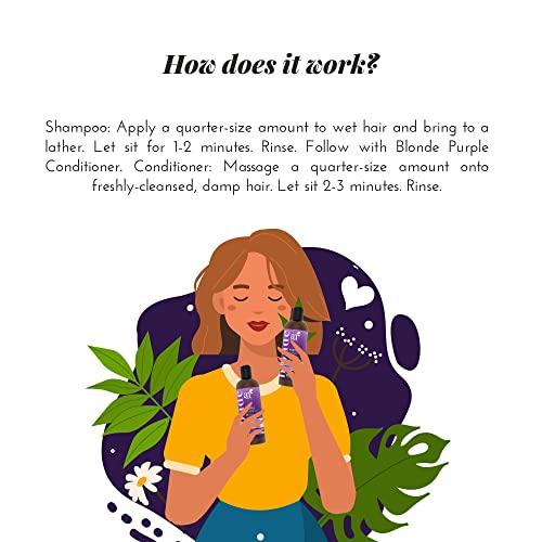 Artnaturals artnaturals Purple Shampoo and Conditioner Set – (2 x 16 Fl Oz / 473ml) – Protects, Balances and Tones – Bleached, Color Treated, Silver, Brassy and Blonde Hair - Sulfate Free