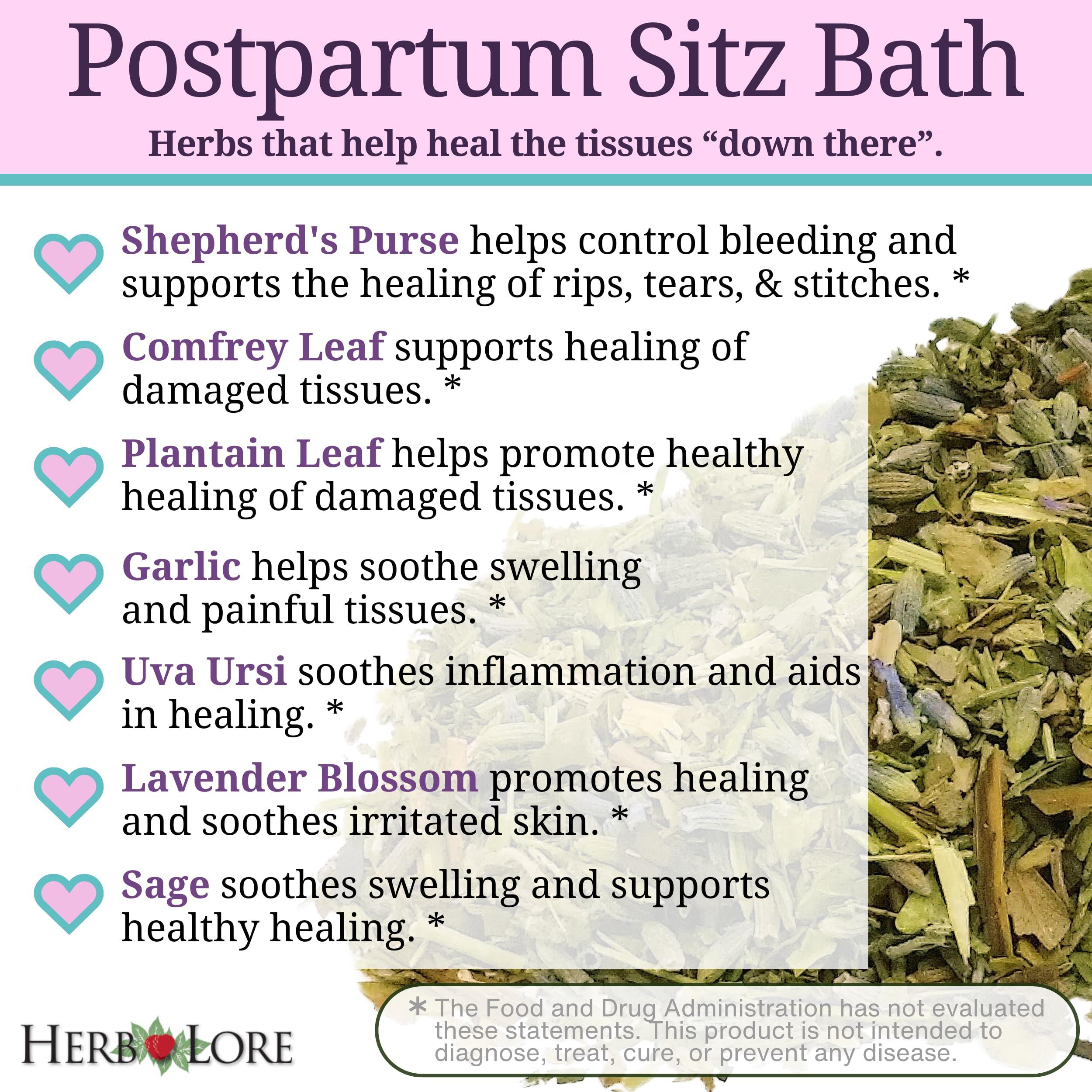 Herb Lore Herb Lore Organic Postpartum Sitz Bath Soak, Herbal After Birth Care for Perineal Healing