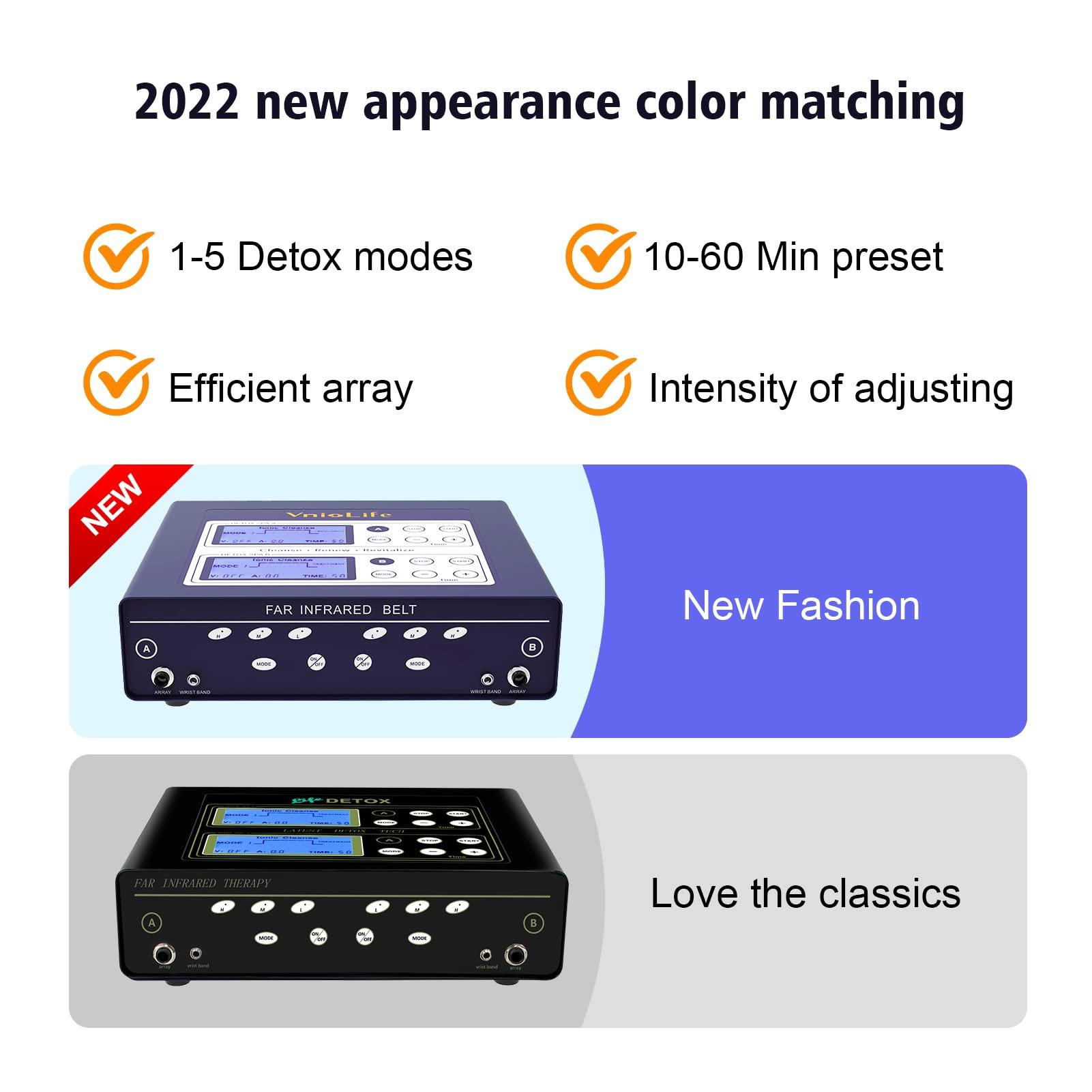 VnioLife VnioLife Ionic Foot Bath Detox Machine, Dual Foot Detox Machine for 2 Users with Heating Belt, 5 Detox Mode,Dual Channel, Suitable for Home Beauty Salon Foot Spa Use