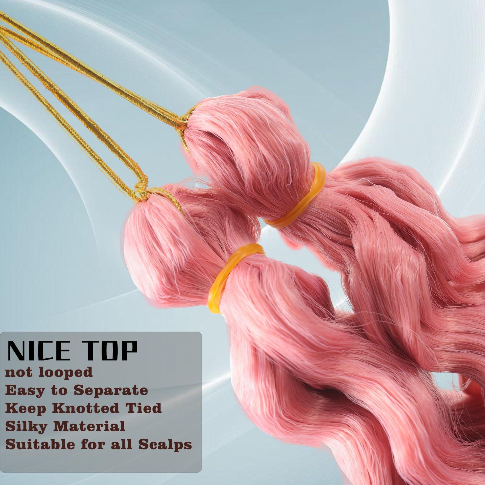 CTRLALT CTRLALT Deep Wave Crochet Hair Curly Braiding Hair for Braiding Hair Faux Locs Crochet Hair Extensions(24Inch 2pack #Rose Gold)