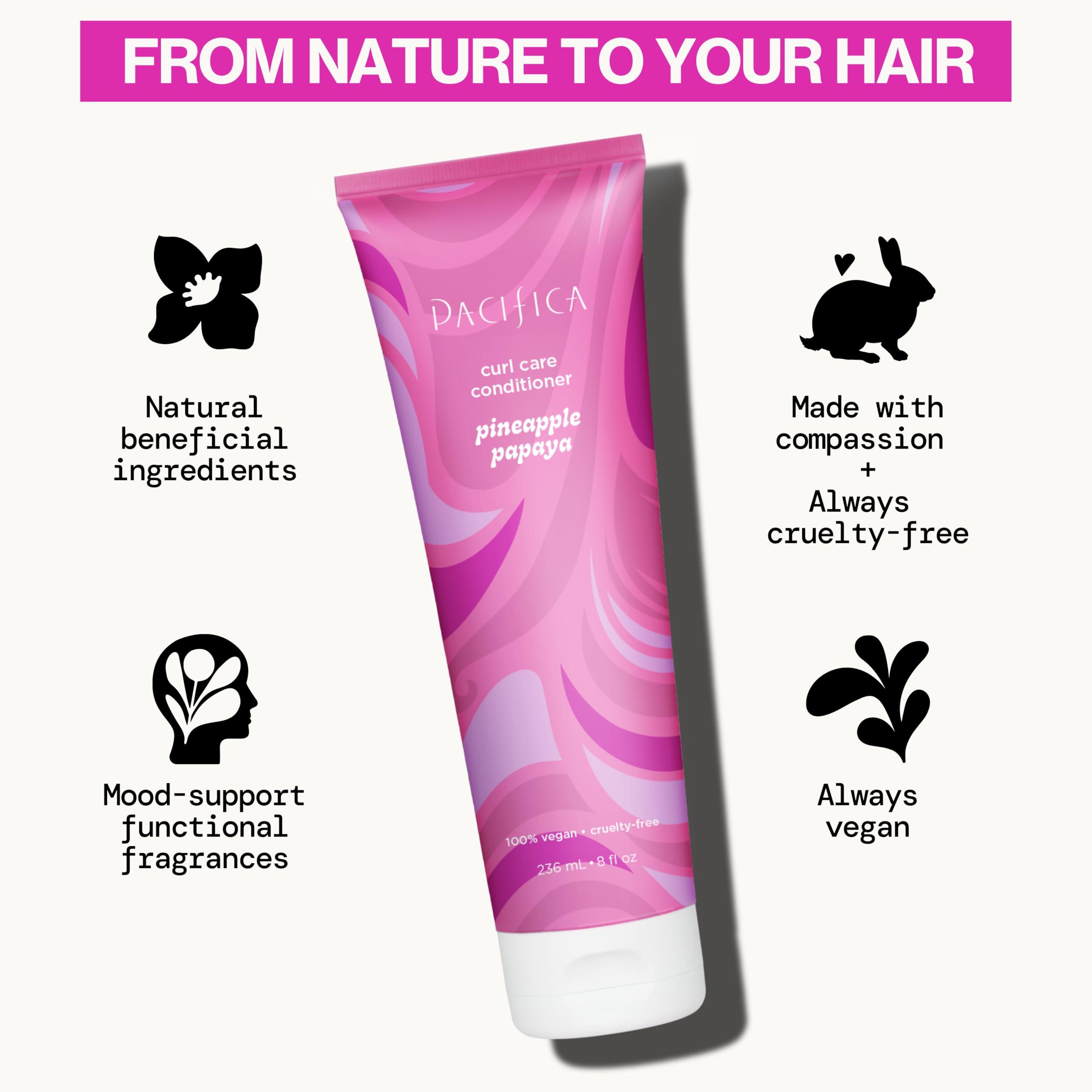 Pacifica Pacifica Curly Hair Conditioner - Pineapple Papaya Curls Hair Care Treatment, Designed to Enhance Natural Curls, Color-Safe, Vegan & Cruelty-Free Dermatologist Tested