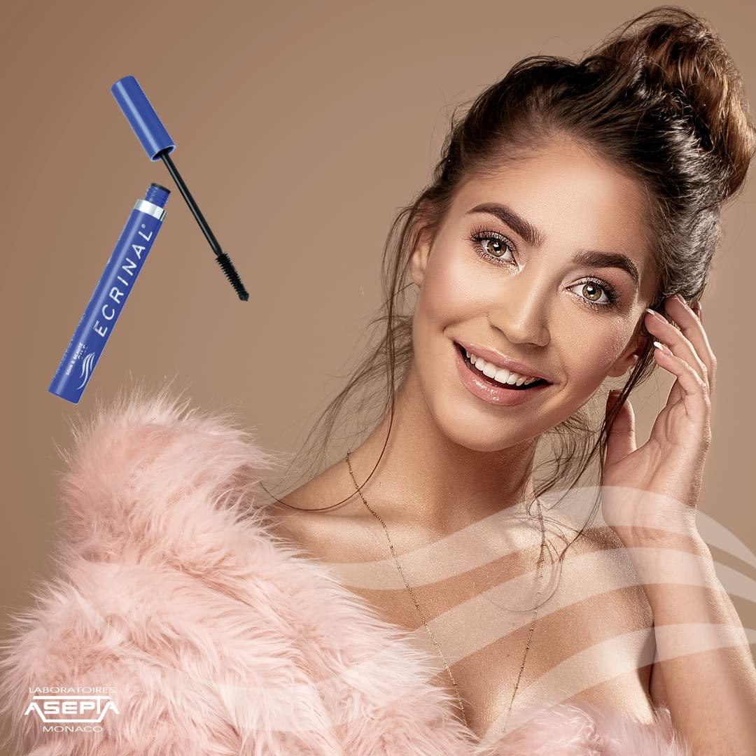 Ecrinal Ecrinal Strengthening Black Mascara with ANP2+ Ampoules - Fortifying, Hypoallergenic Mascara for Sensitive Eyes, Volume & Length, Stimulates Growth, Contact Lens Safe, 0.27 oz
