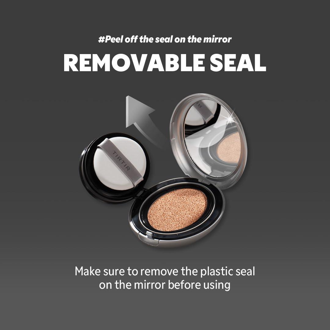 TIRTIR [*Mini Size*] TIRTIR Aura Glow Silver Cushion | Korean Cushion Foundation, (#29N Natural Beige, 0.15 Fl Oz)