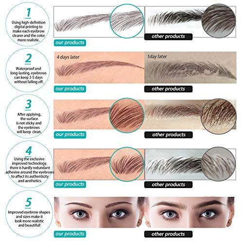 Aresvns Aresvns Chocolate Eyebrow Tattoo 77 Pairs!Newly Improved 4D Lifelike Imitation Eyebrows,Good Looking Reddish Brown Eyebrow Transfers Sticker,Suitable Sizes,Waterproof and Long-Lasting 4-6 Day