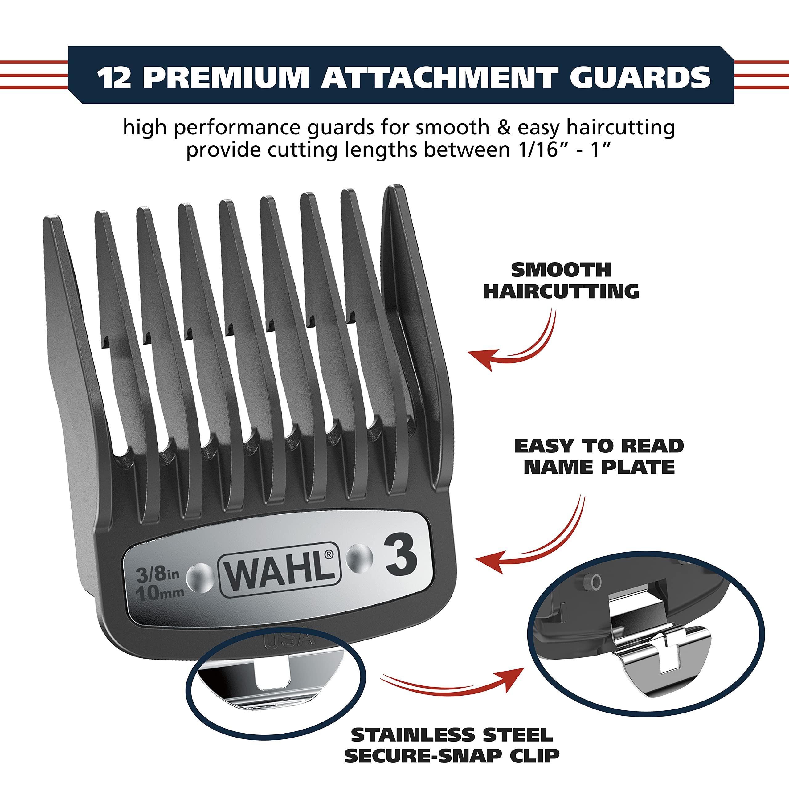 Wahl Wahl USA Pro Ultra Quiet High Torque Corded Hair Clipper for Ultra Quiet Operation and Cooler Operating Temperatures, Metal Housing with Bonus Hair Clipping Guard Caddy - Model 3000097