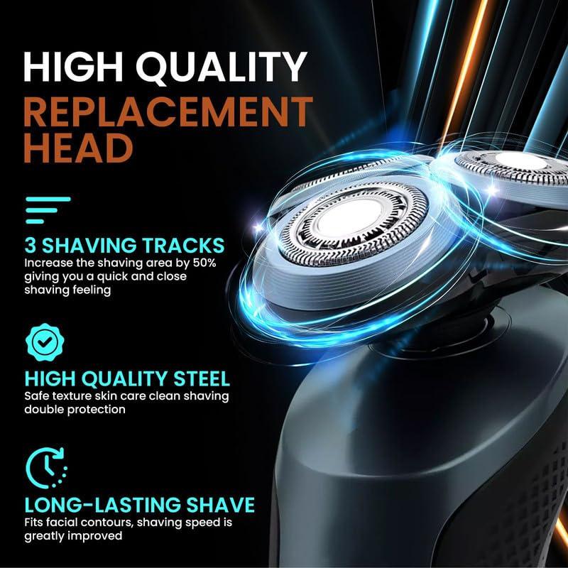 Golden Lotus Creations SH60 Replacement Heads Blades Compatible with Philips Norelco Series 6000 Phillips Norelco 6000 Replacement Upgraded Shaver Blades for S6810/82 S6850/85 S6880/81