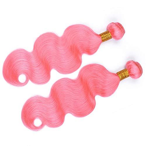 Tony beauty hair Tony Beauty Hair Pure Pink Brazilian Body Wave Human Hair 2 Bundles with Frontal 3Pcs Lot Light Pink Ombre Wavy Human Hair Weave Bundles with Full Lace Closure 13x4 Ear to Ear (22 24+20)