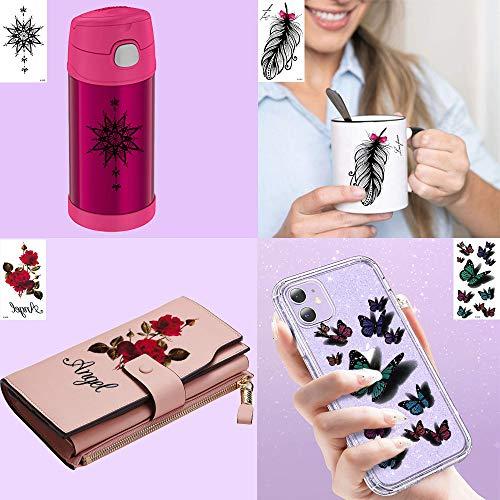 AWLEE Temporary Tattoo Stickers for Women Flowers Words Butterflies Cats Scorpions Waterproof Art Body Fake Tattoos 30 Sheets (style3)