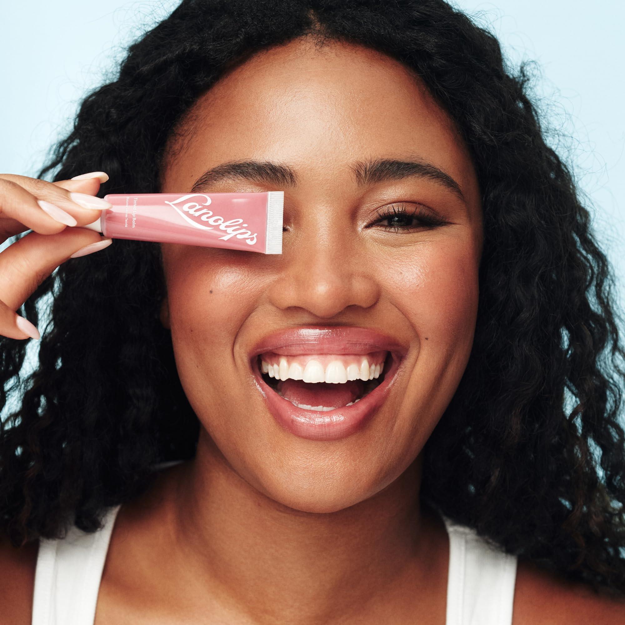 Lanolips Lanolips Tinted Lip Balm - Enriched with Lanolin Oil for Shine & Hydration - Hydrating Tinted Lip Gloss Tube - Rhubarb (12.5g / 0.44oz)