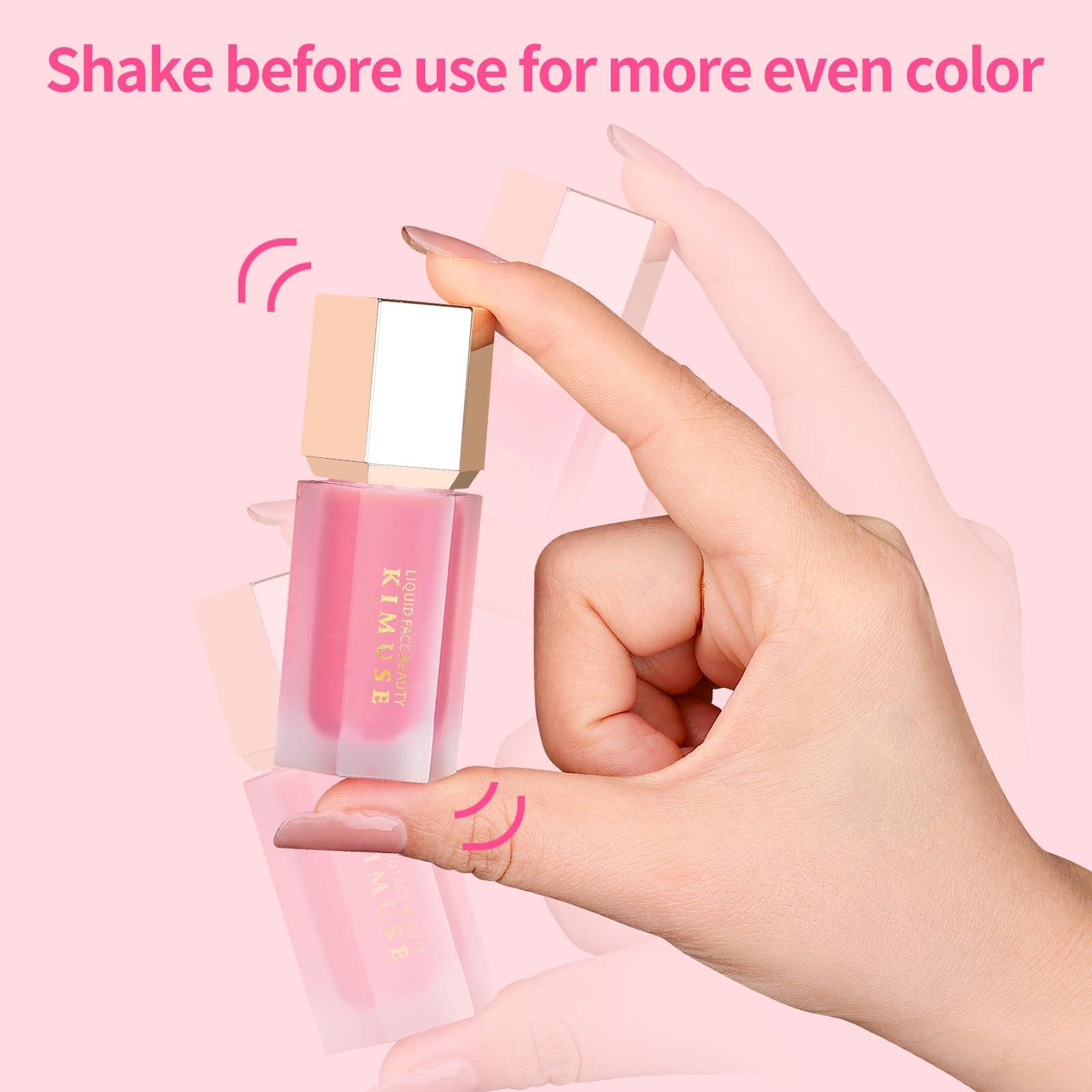 KIMUSE KIMUSE Soft Cream Blush Makeup, Liquid Blush for Cheeks, Weightless, Long-Wearing, Smudge Proof, Natural-Looking, Dewy Finish