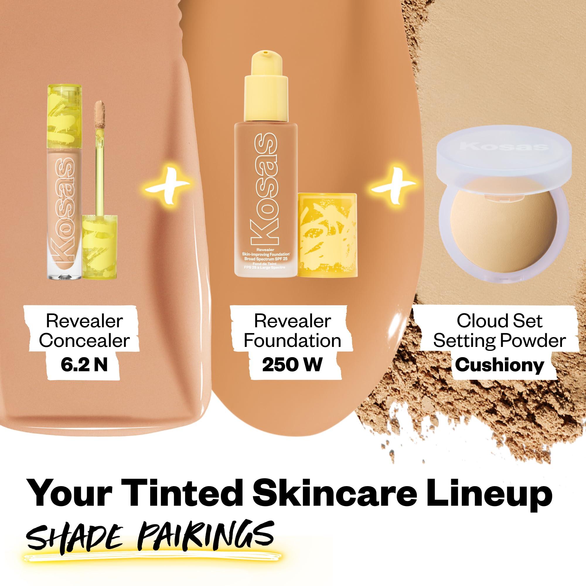 Kosas Kosas Revealer Concealer - Medium Coverage Makeup with Hyaluronic Acid, Conceals Dark Circles Under Eyes, Dark Spots and Blemishes + Brightens, Hydrates, Long-Lasting & Vegan, (Tone 6.2 N)