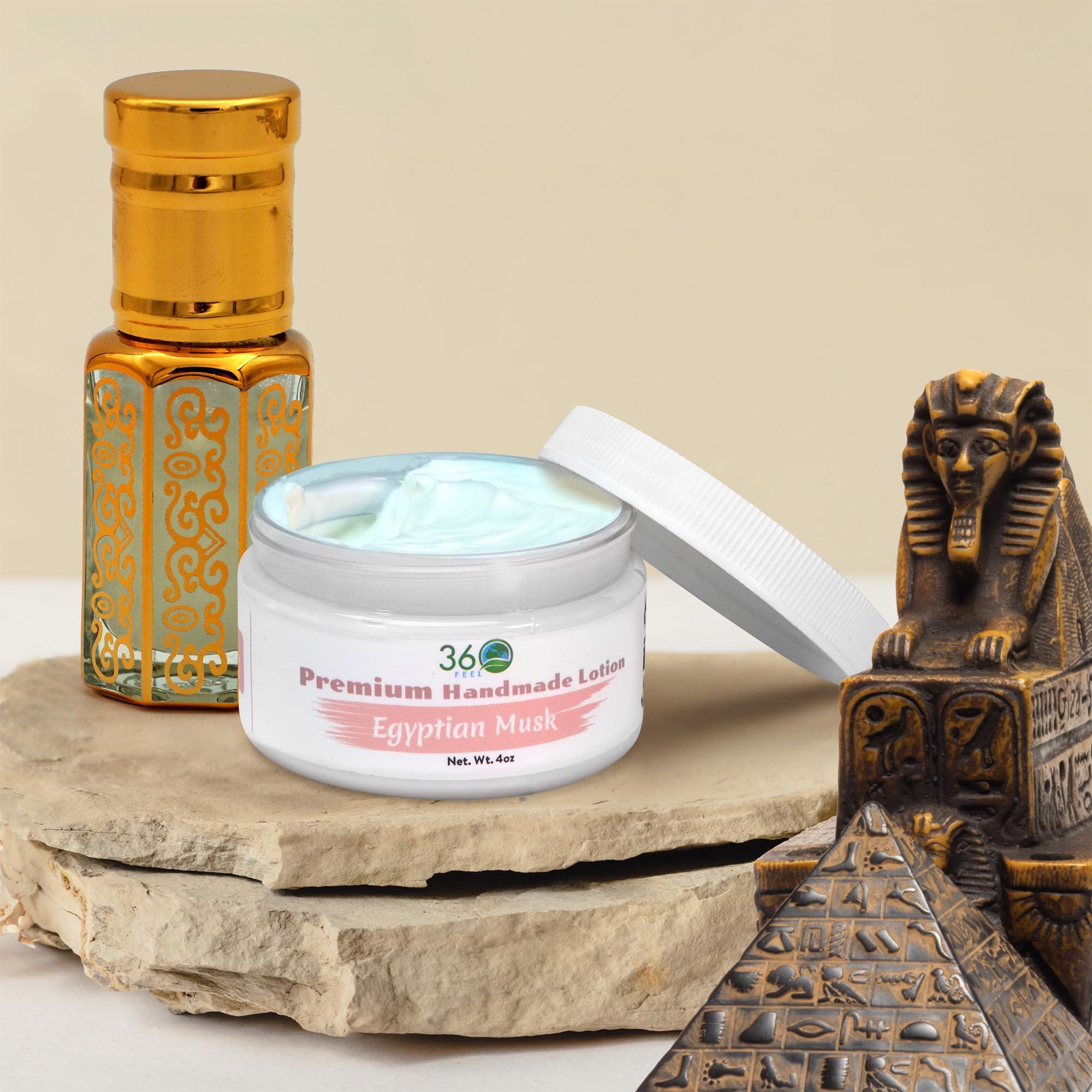 360Feel 360Feel Egyptian Musk Body Lotion - Hydrates with Coconut & Olive Oil, Plant-Based, Non-Greasy, Sensitive Skin, All Day Use