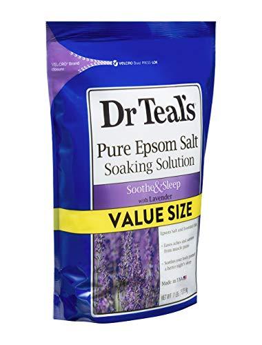 Dr Teal's Dr. Teal's Lavender Soaking Solution (1 Bag, 7lb) - Blended with Pure Epsom Salt - Relax and Relieve Stress at Home While Promoting a Better Nights Sleep - Value Size Bag