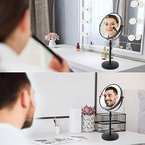 Nicesail Nicesail Higher Taller Tabletop Makeup Mirror of 8 Inch, 5X Magnified Makeup Mirror Countertop Standing, Height Adjustable, Double Sided Mirror in Matte Black (8 Inch, 5X)
