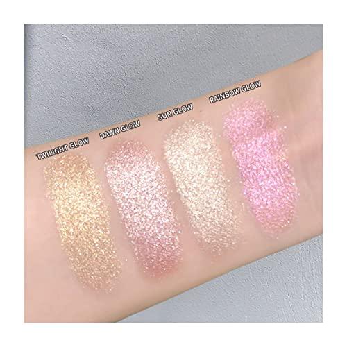 ELLESY ELLESY Highlighter Makeup Palette Long Lasting Face Highlighter Powder Shimmer Highlight Palette Suit All Skin Tones-RAINBOW GLOW