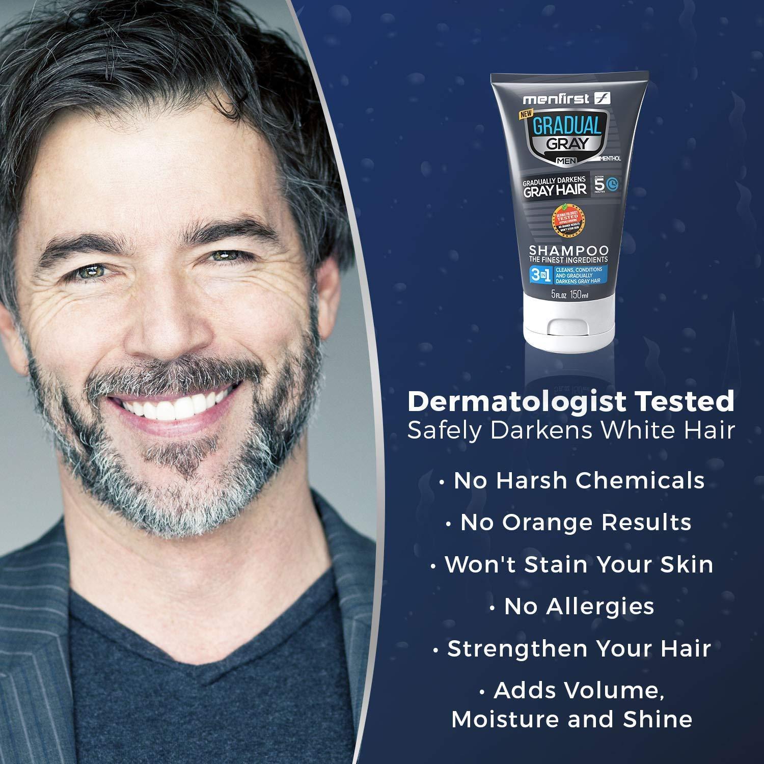 MENFIRST MENFIRST Gradual Gray - Good Bye Gray Hair- 3-in-1 Shampoo and Hair Pomade - 2 Pack Bundle