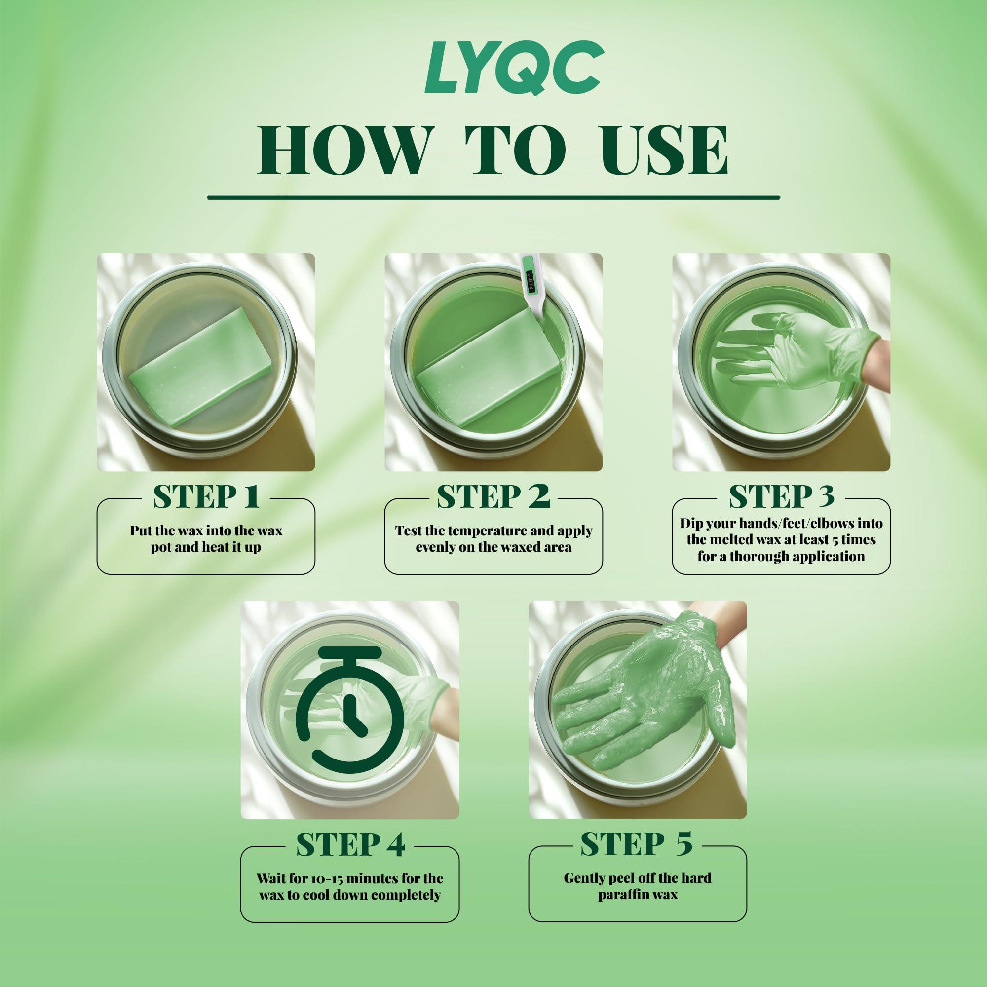 LYQC LYQC Paraffin Wax Refill, 10 packs of Paraffin Bath Wax for Hands and Feet for relief of stiff muscles and arthritic pain - deeply moisturises and protects the skin of the hands and feet (Aloe vera)