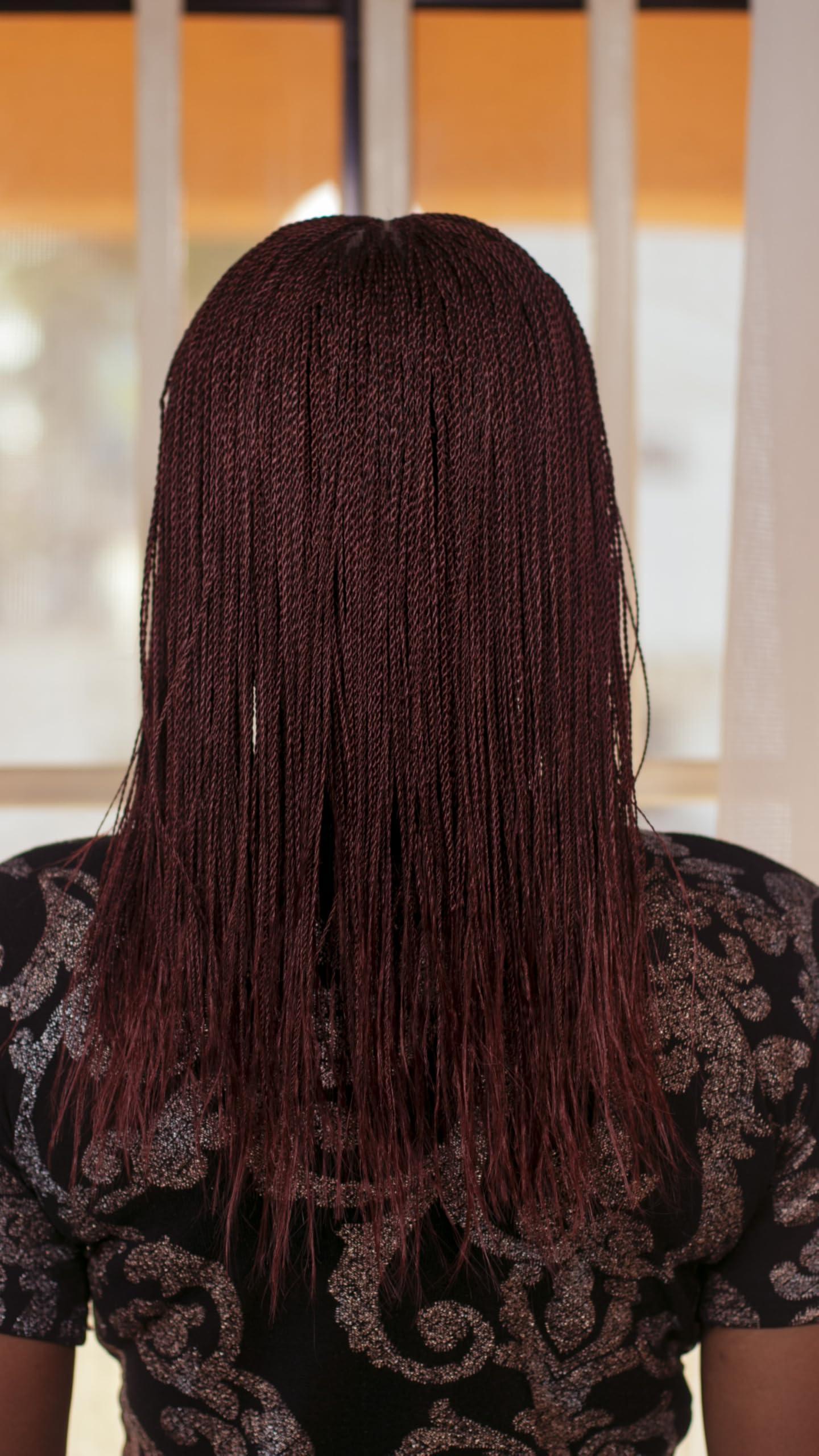 Wow Braids WOW BRAIDS Twisted Wigs, Micro Million Twist Wig - Color 35 - 12 Inches. Ultra Thin and Light Synthetic Hand Braided Wigs for Black Women.