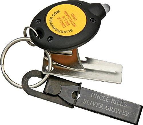 Sliver Gripper Uncle Bill's Sliver Gripper Tweezers Black Oxide Steel w/ Keychain Clip (6-Pack)