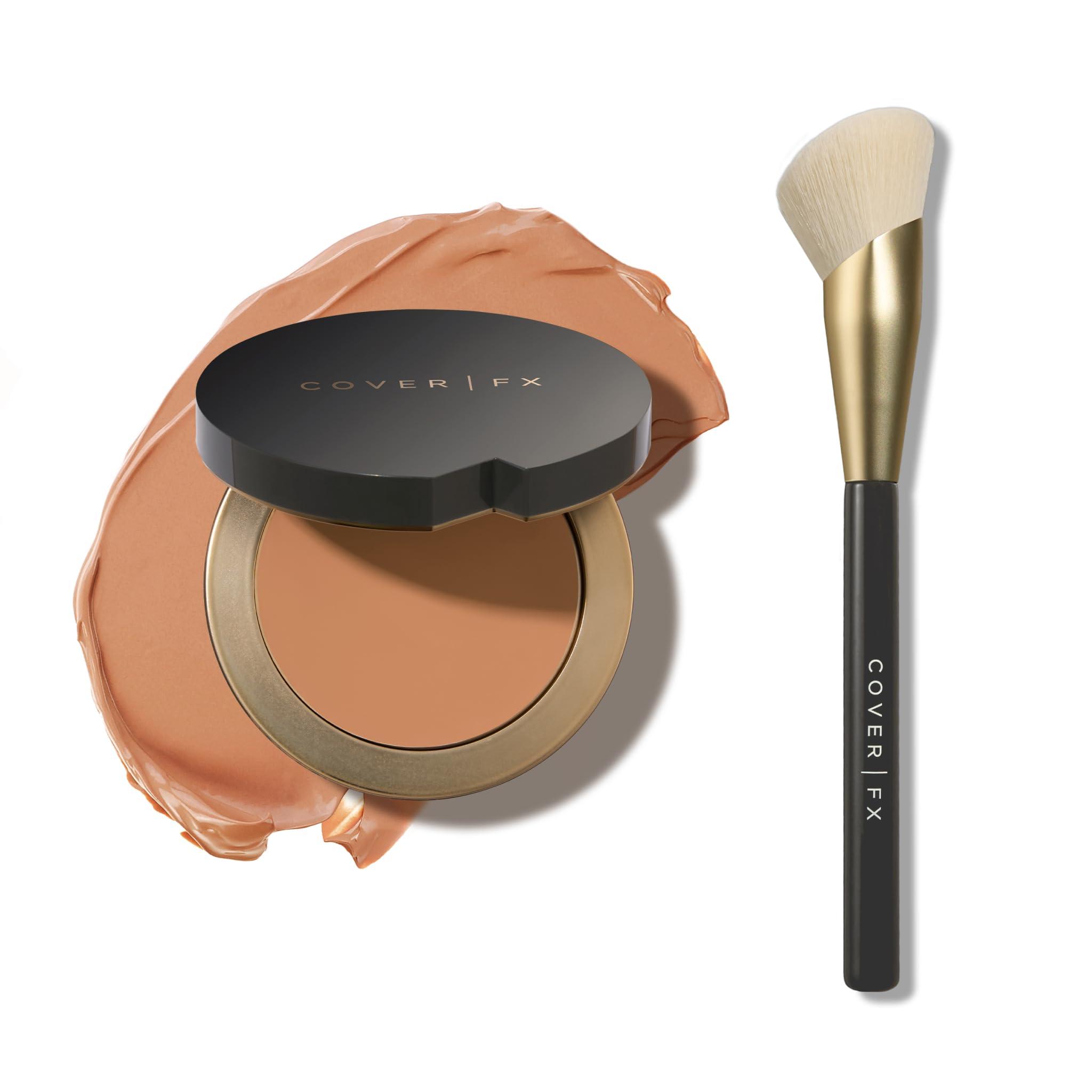 Cover FX COVER FX Complete Coverage Kit: Total Cover Cream Foundation - Shade T1 + Custom Cover Blending Brush