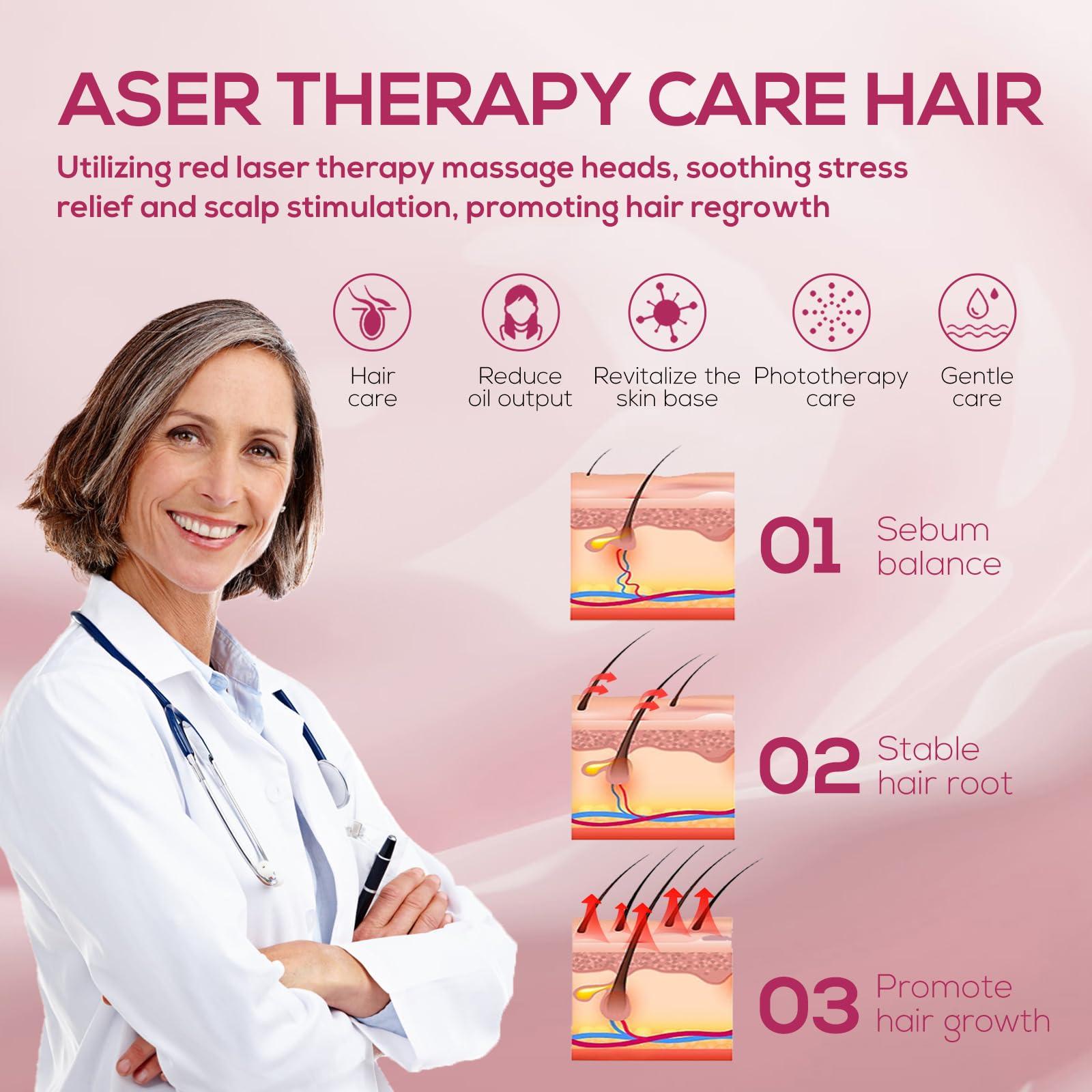 Kadielona Laser Hair Growth Comb, Laser Comb Laser Hair Growth Device Electric Scalp Massager for Hair Growth,Stimulates Hair Growth Comb Brush Thinning Hair Treatment Laser Therapy Comb