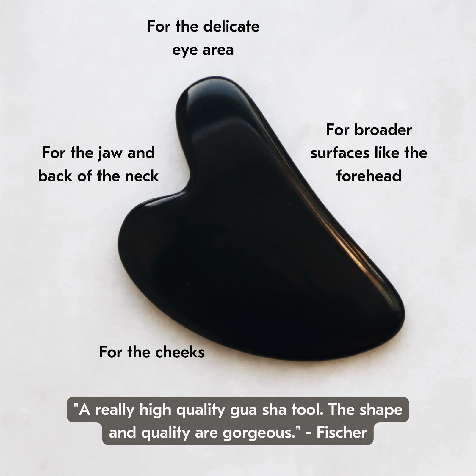 Mount Lai Mount Lai -The Black Obsidian Gua Sha Facial Lifting Tool | Face Sculpting Tool for Skin Care | Guasha Tool for Face and Body | Facial Massage Tools to Relieve Muscle Tension and Reduce Puffiness
