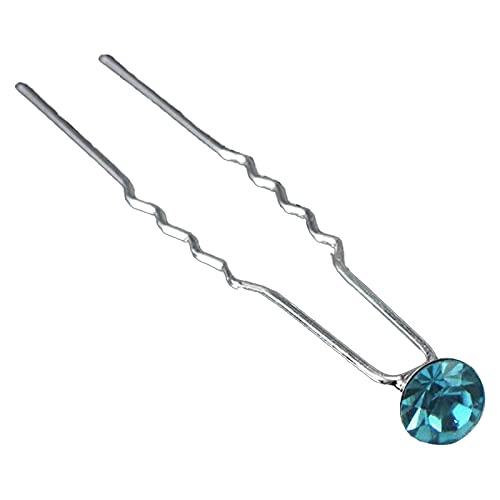 Trimming Shop Trimming Shop Swarovski Crystal Bridal Prom Hair Clips Pins Turquoise