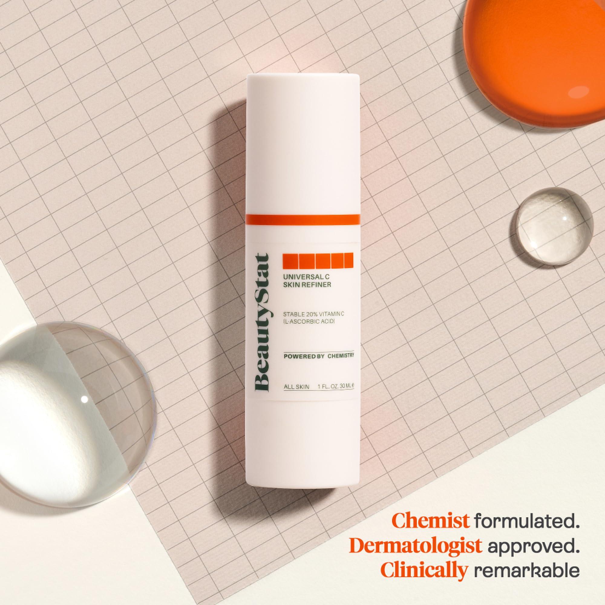 BeautyStat BeautyStat Universal C Refiner - Made in the USA - 20% Pure Vitamin C Serum For Face - Clinically Tested to Decrease the Look of Fine Lines and Wrinkles and Improve Firm Skin Tones - 1oz, 30ml