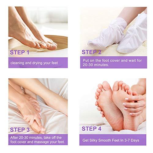 SOLOTREE Foot Peeling Mask, 2 Pack Foot Moisturizing Mask, Lavender Exfoliating Foot Peel Mask, Cracked Heels Repair - for Calluses, Dead & Dry Skin