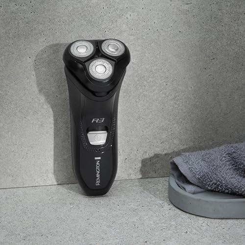 Remington Remington R3 Style Series Rotary Shaver for Men, Flexing Technology and Sensitive Skin Comfort, Rechargeable Wet or Dry Electric Shaver with Pop Up Trimmer and Stubble Attachment