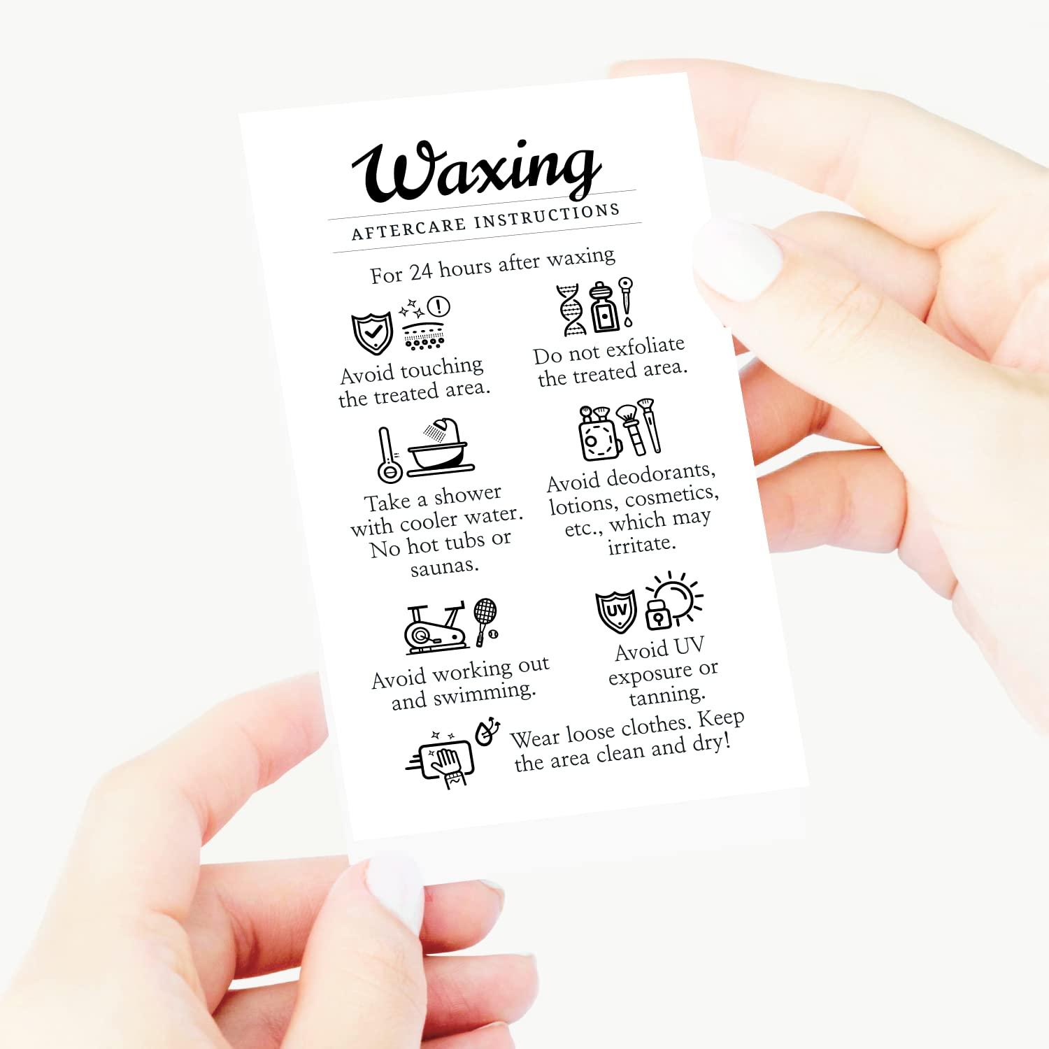 Havongki Havongki - 500 pack - 2 x 3.5\" Premium Waxing Aftercare Instructions Cards PMU Care Supplies for Professional Esthetician - WA03A500_N
