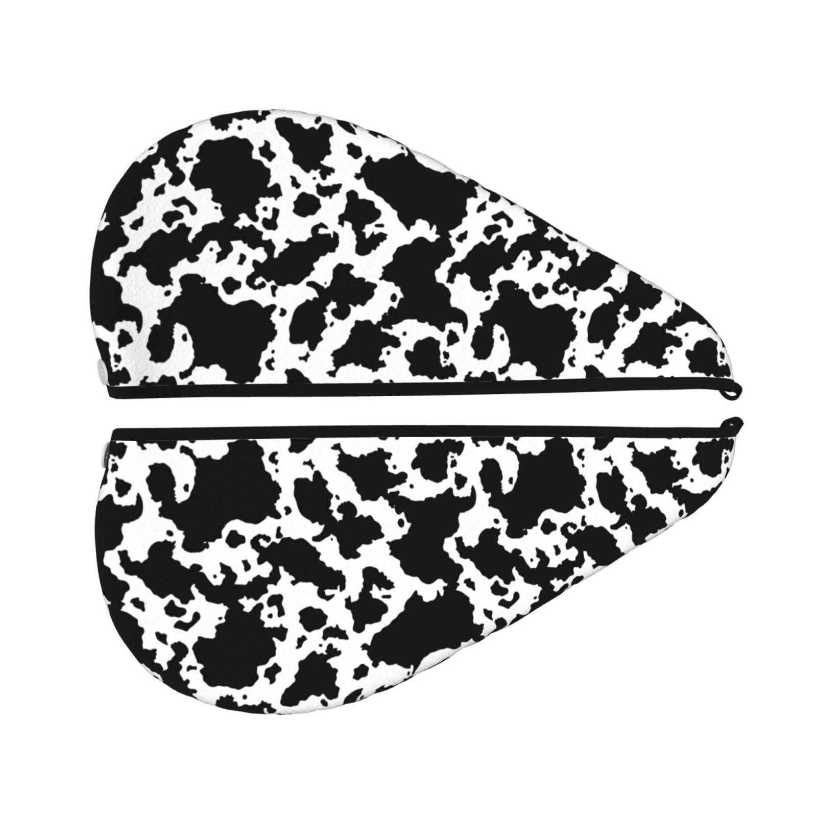 famliihw famliihw Cow Print Hair Towel Wrap Microfiber Fast Drying Hair Turban with Buttons for Women Drying Curly, Long & Thick Hair