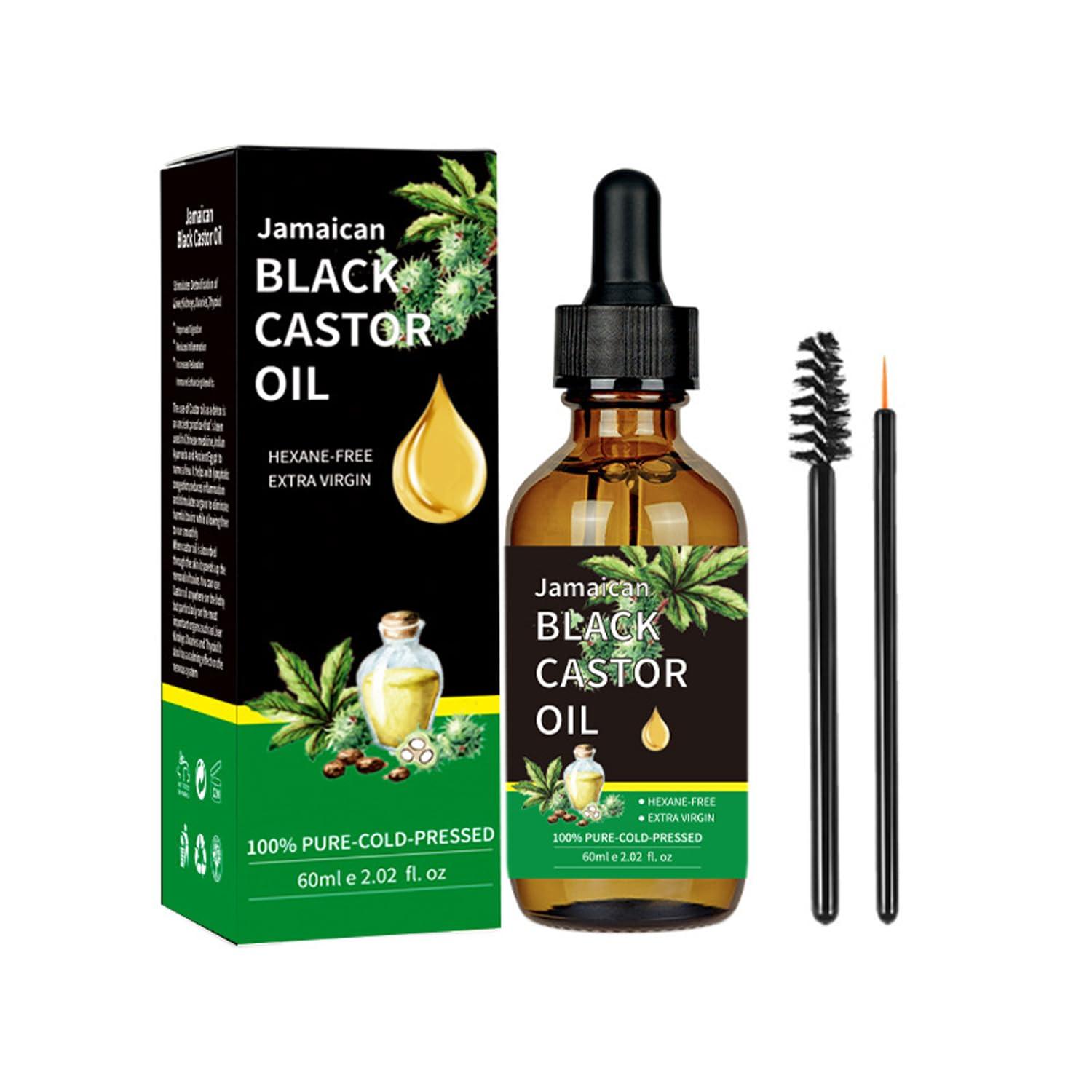 EBVitCnat EBVitCnat Jamaican Black Castor Oil, Organic Castor Oil for Hair Growth, Cold Press Unrefined Glass Bottle Body Massage Oil