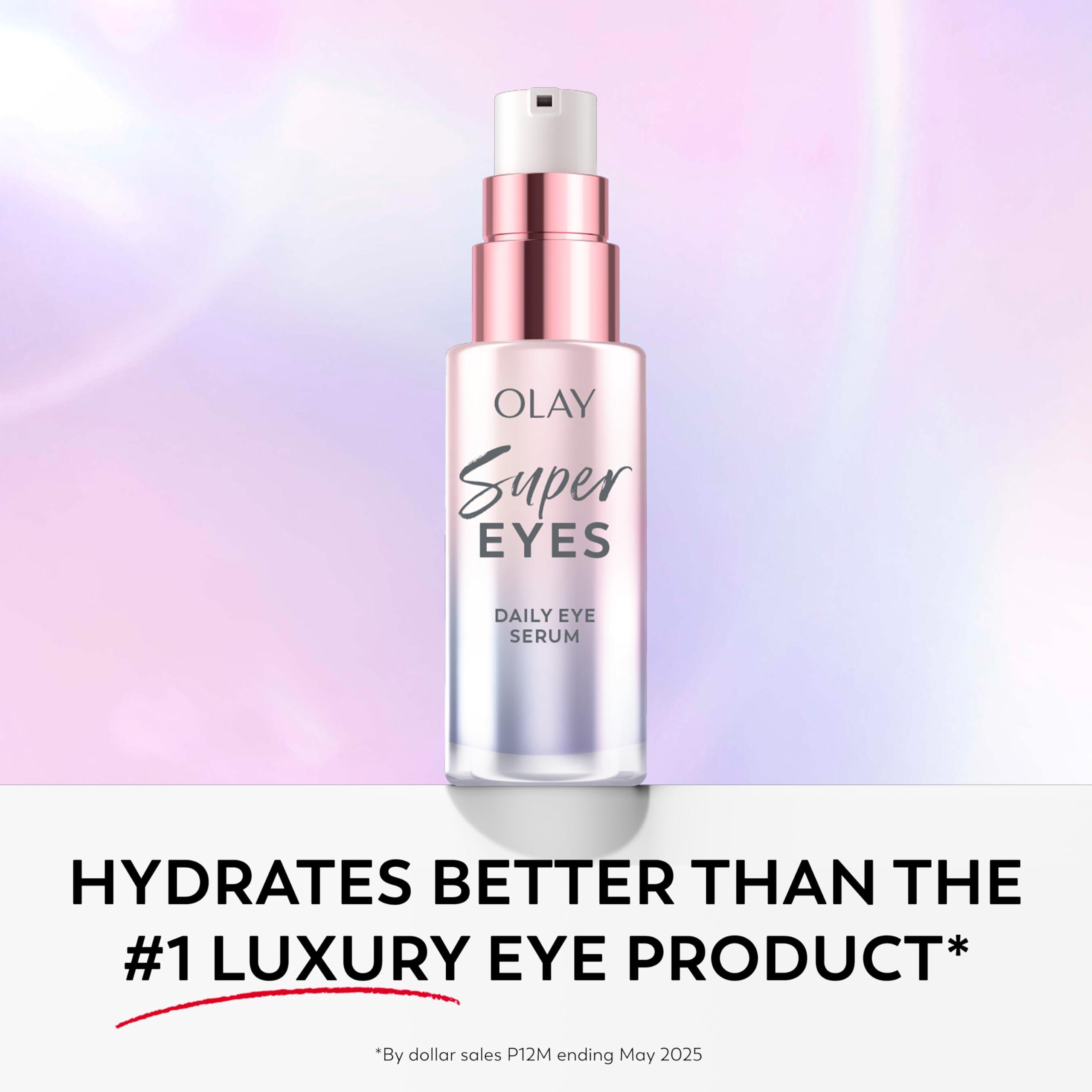 Olay Olay Super Eye Serum - Vitamin C, Caffeine, Niacinamide, Amino Peptide, Aloe Vera - Brightens Dark Circles, Anti-Wrinkle, Anti-Aging, Brightening, Smooths Fine Lines, Firming, Hydrating, 0.45 Oz