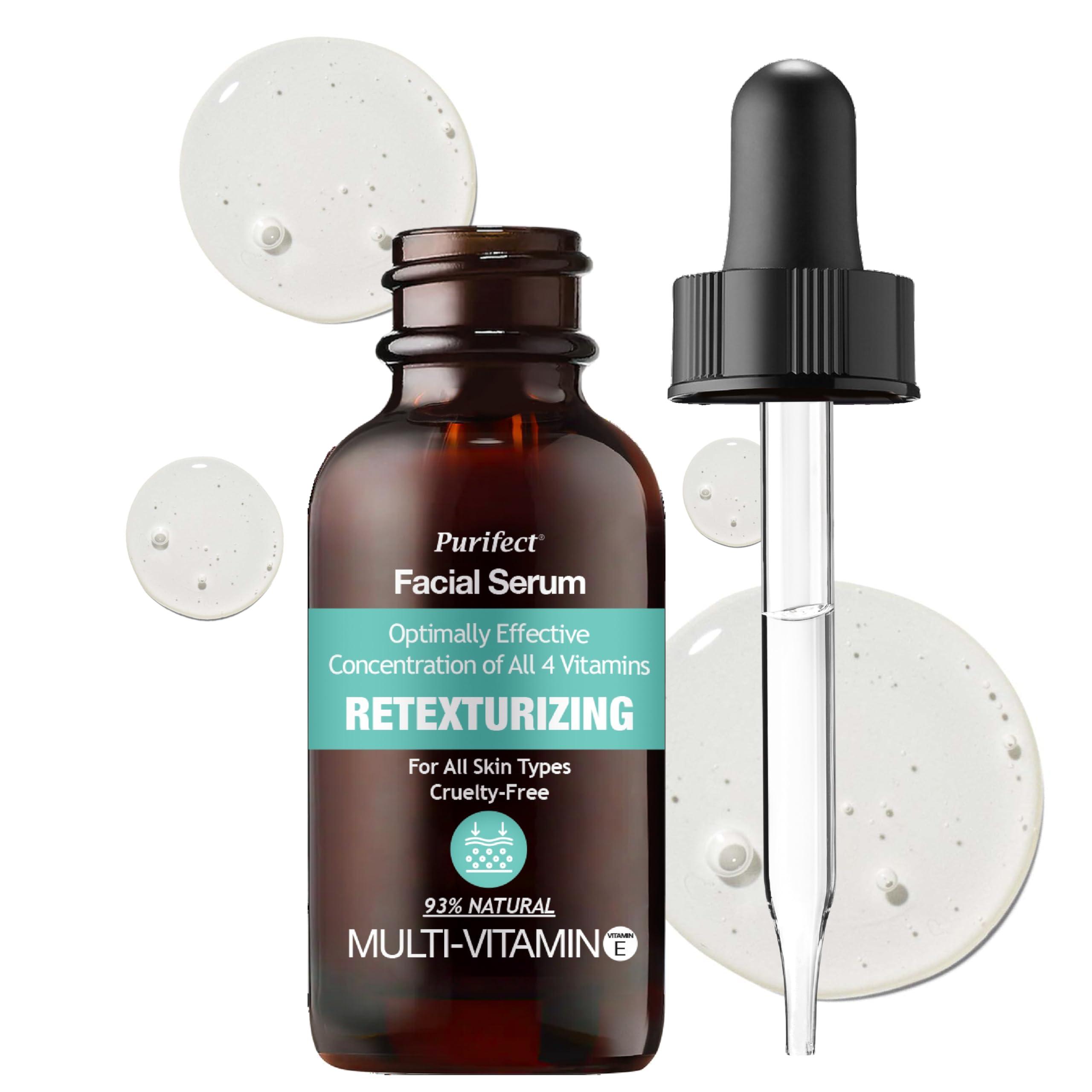 Purifect by Symphony Beauty MADE IN USA NATURAL MULTI VITAMIN Facial Serum for Retexturizing Glowing Healthy Face Skin Antioxidants with Vitamin B C E K Concentration 30ml 1 fl oz - PURIFECT - Non Irritating Formula