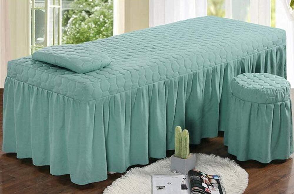 PAGOIAAR PAGOIAAR 4pcs Beauty Salon Bedding Massage Spa Cover Sets Solid Color Massage Table Cover Salon Beauty Bedspreads Linens with A Face Breath Hole 80x190cm(31x75inch)