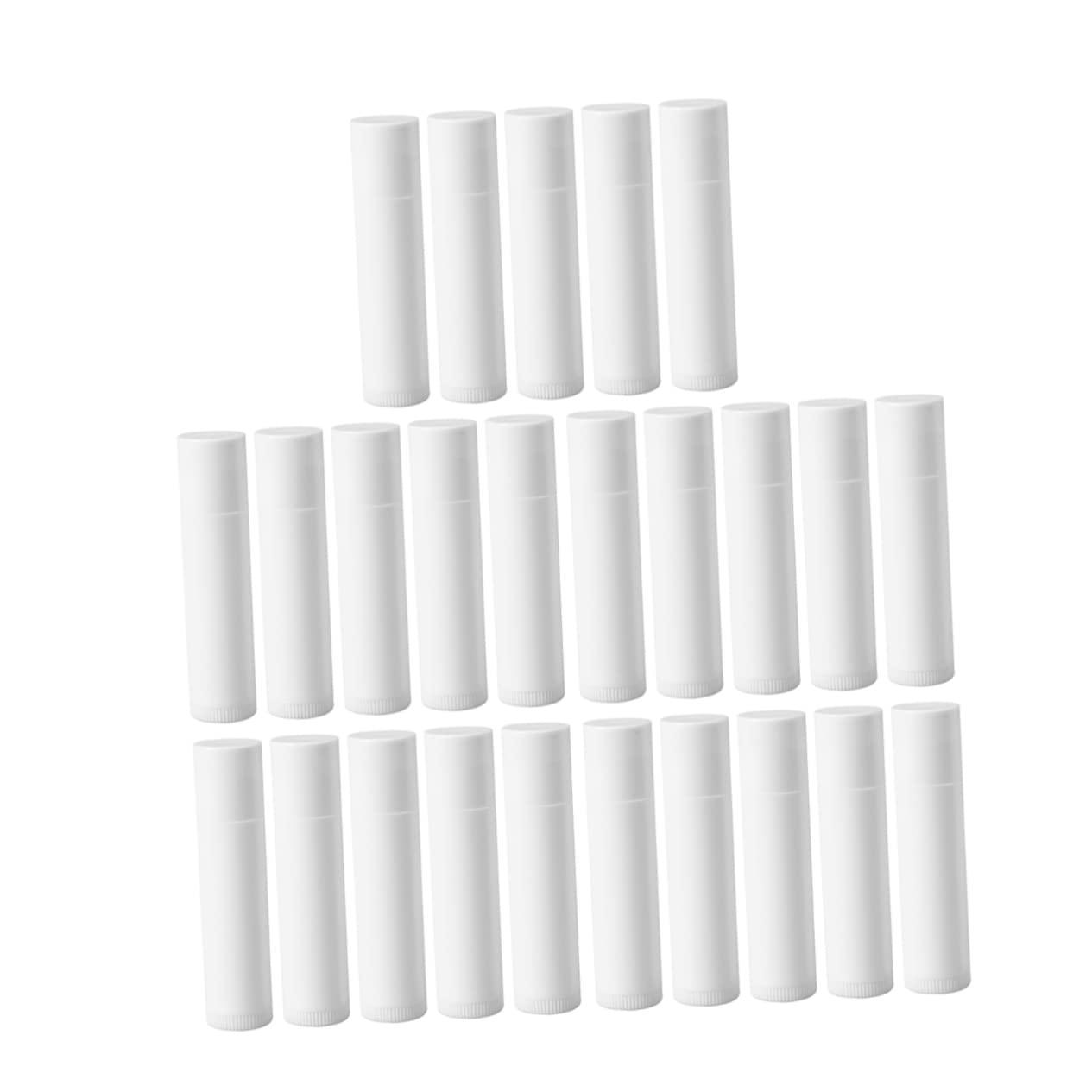 BIUDECO 25pcs Chap Sticks for Your Lips in Bulk Lipstick for Women for Women Refillable Lip Balm Bottle DIY Balm Container Sample Size Tubes Crafting Supplies Wax Tube