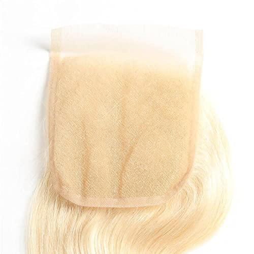 QTHAIR QTHAIR 14A Russian Blonde #613 Transparent Lace Frontal Closure 100% Russian Blonde Human Hair for Female (14\", 613 Body Wave Closure) 613 Blonde Closure