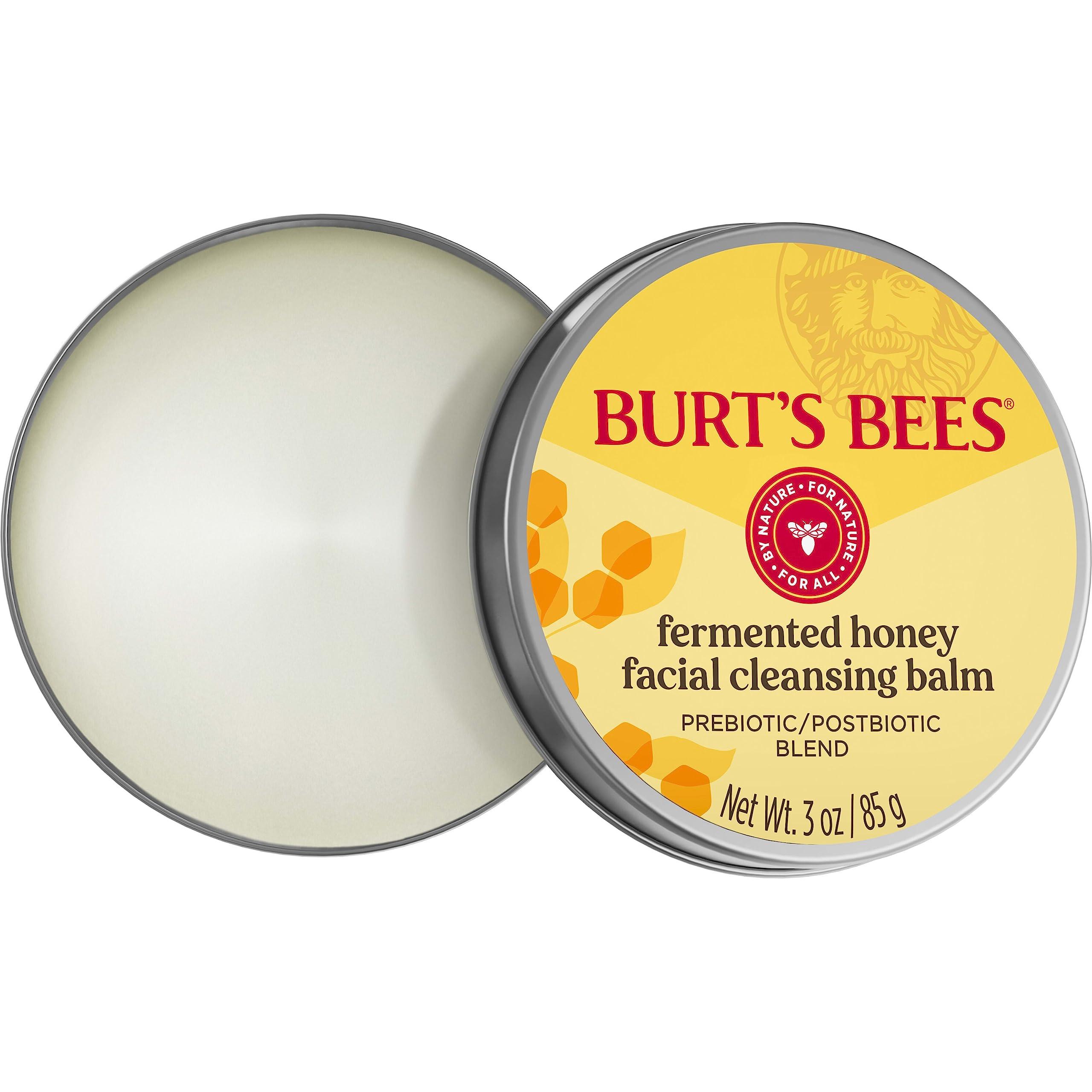 Burt\'s Bees Burt\'s Bees Fermented Honey Facial Cleansing Balm, With Prebiotic and Postbiotic Blend, Contains Fermented Honey and Green Tea, Natural Origin Skin Care, 1 Tin, 3 oz.