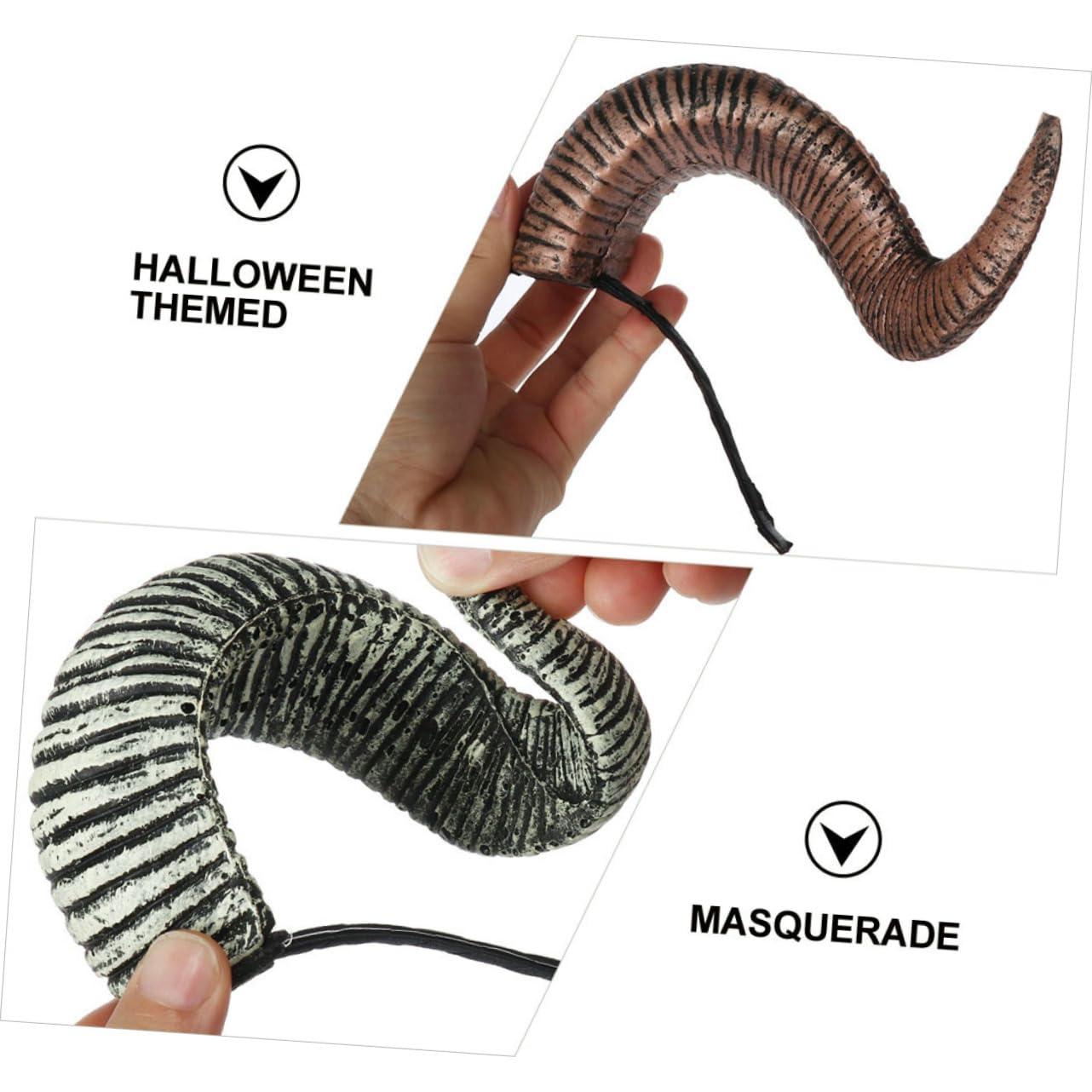 minkissy minkissy Costume Ram Horns Headband Lightweight and Unisex for Halloween Birthday and Daily Fashion