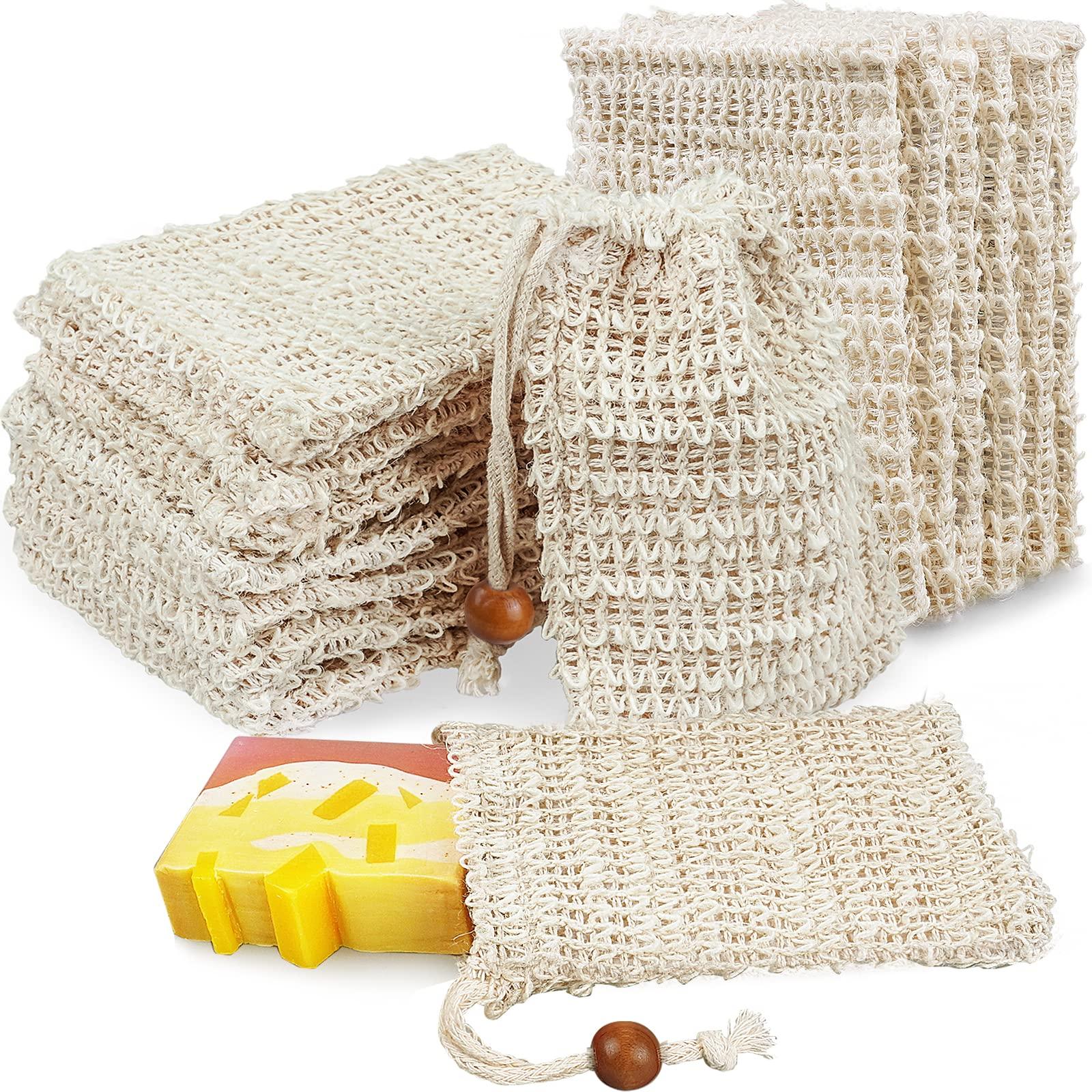 Ycolama Ycolama 50 Soap Bags Mesh Exfoliating, 100% Natural Sisal Soap Pouch, Soap Savers for Shower Use Like Massaging And Scrubbing(5.3 × 3.7inches)