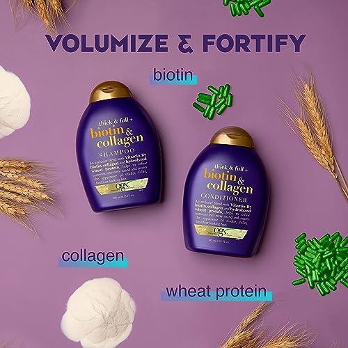 OGX OGX Thick & Full + Biotin & Collagen Shampoo & Conditioner Set, (packaging may vary), Purple, 13 Fl Oz (Pack of 2)