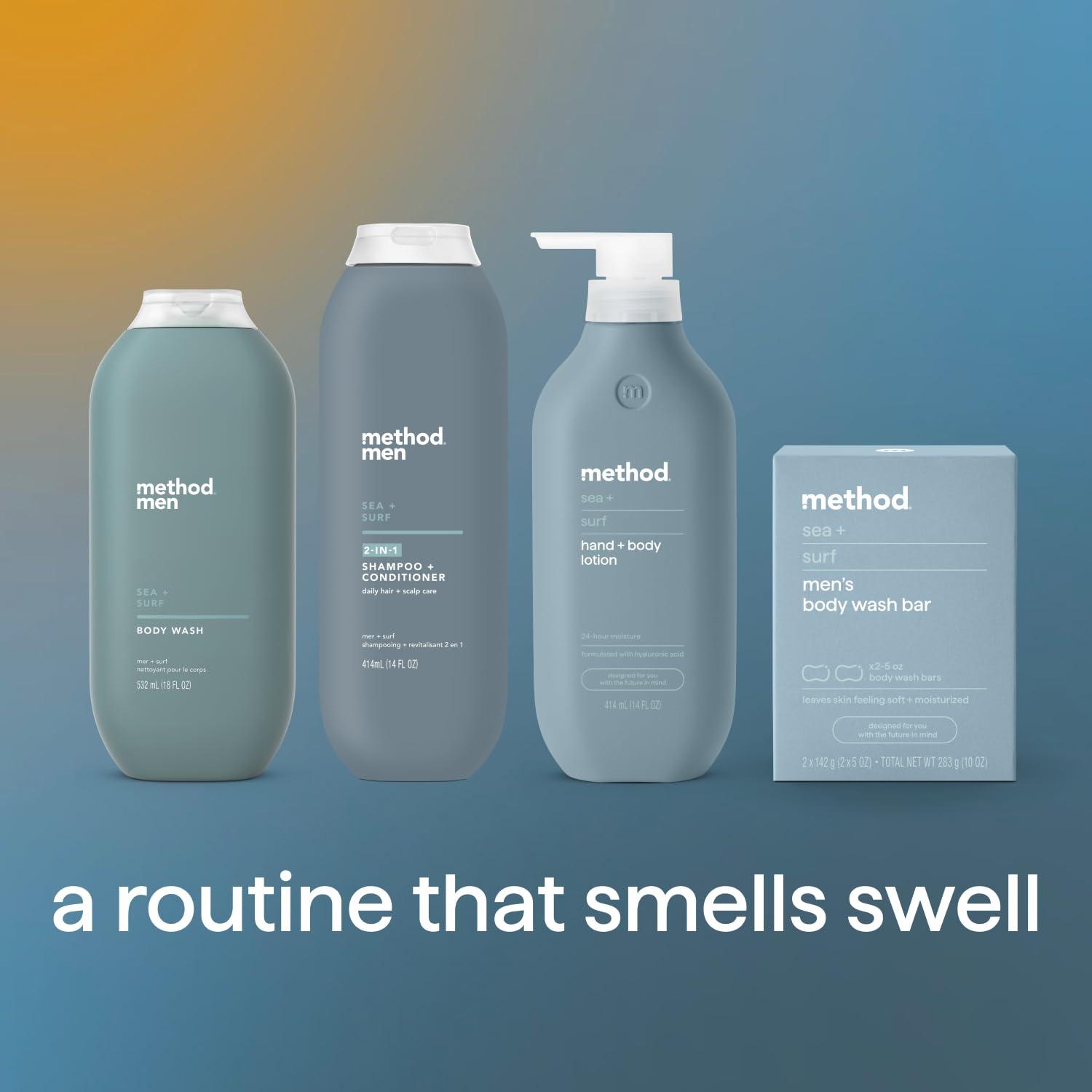 Method Method Men 2-in-1 Shampoo + Condtioner, Sea + Surf, 14 Ounces