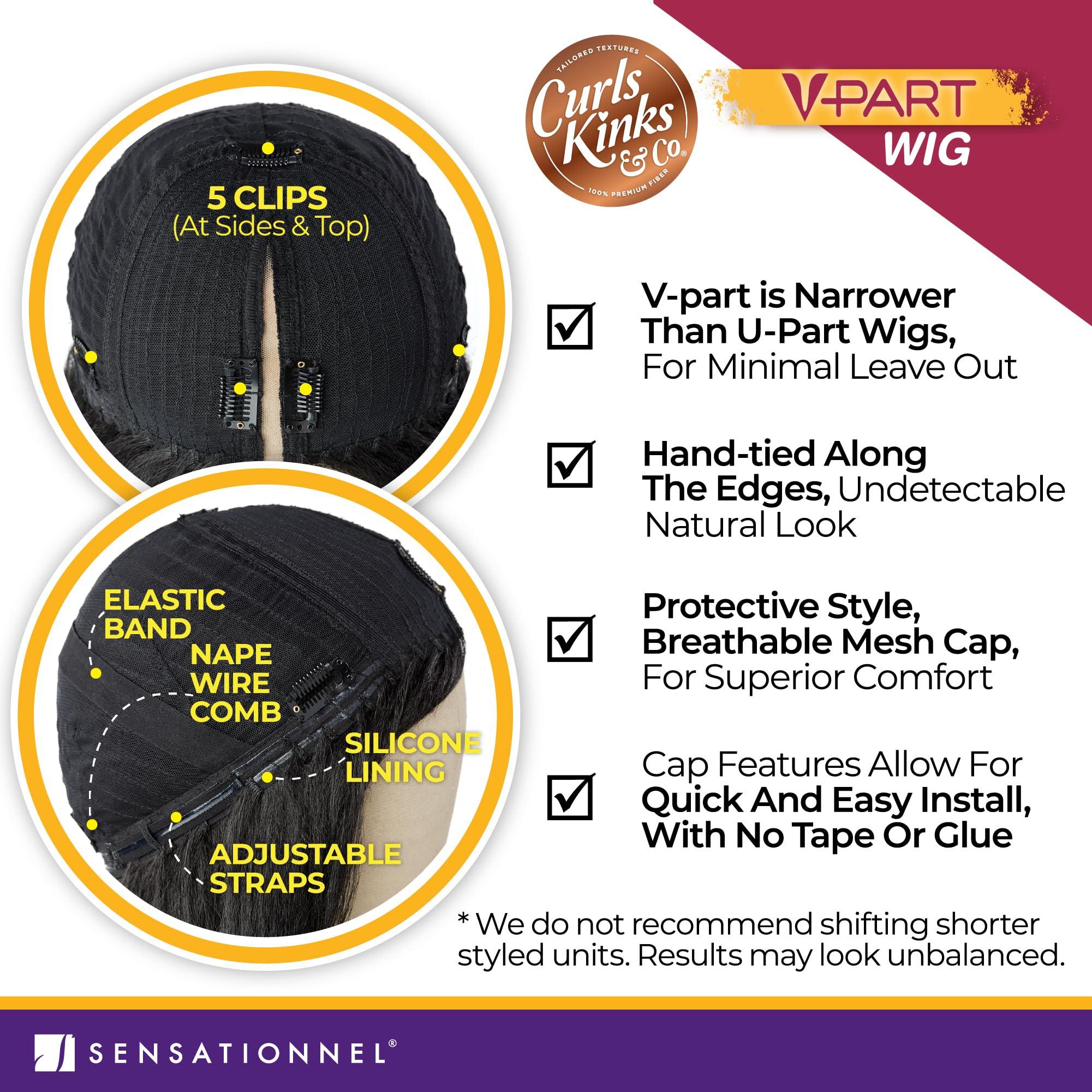 Sensationnel Sensationnel Curls kinksandco vpart wig - unit 6 narrow part glueless natural kinkytexture edged hairline for natural 3c to 4c hair textures (TH1B/COPPER)