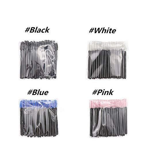 myaokue-up 200 Pack Mascara Wands Mini Disposable Eyelash Brushes for Extensions Eye Lash Wand Brow Brush Makeup Tool Bulk, 4 Colors