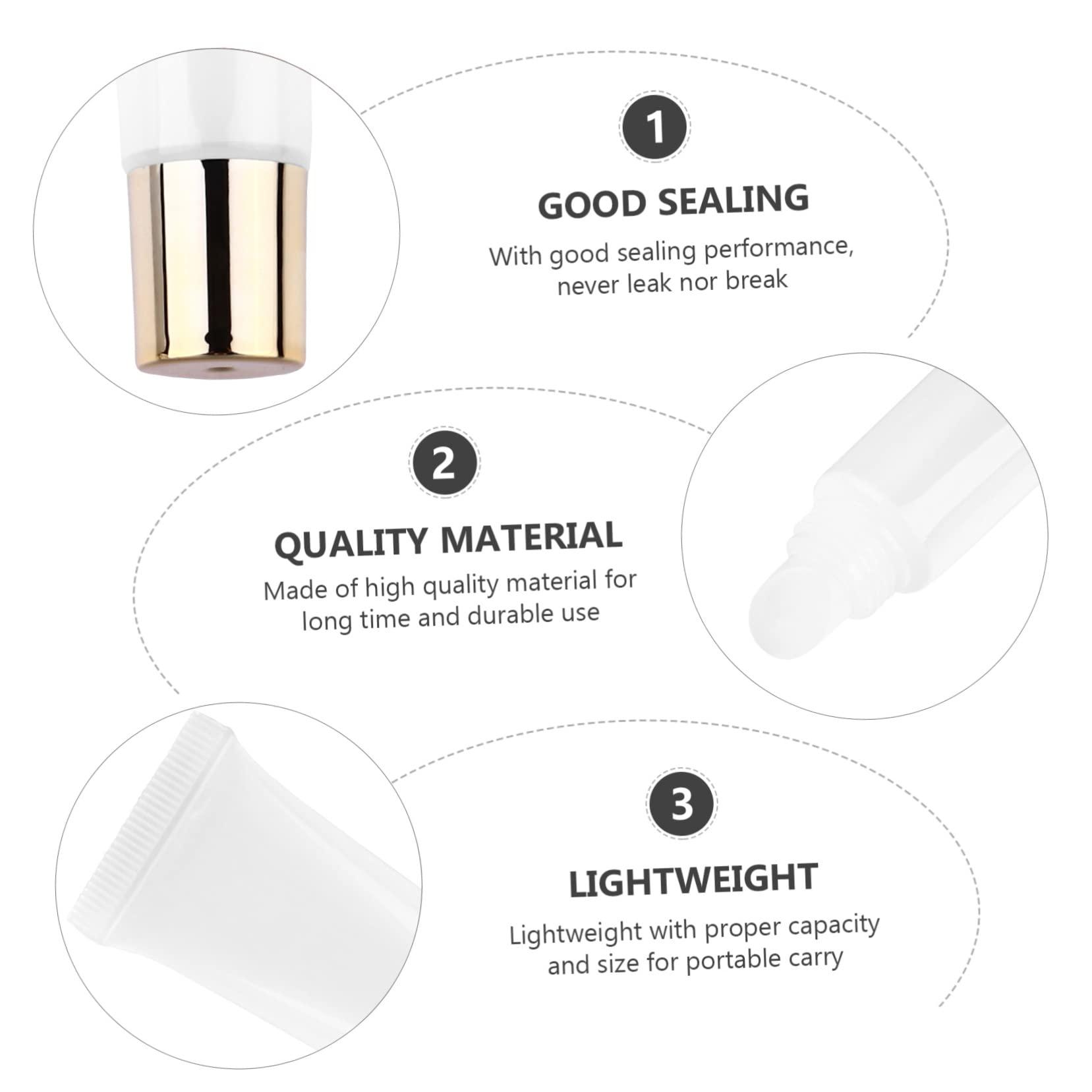 minkissy minkissy Create Your Own Lip Gloss 50pcs 15ml Empty Tubes Travel Size Reusable Gold Lip Gloss Containers