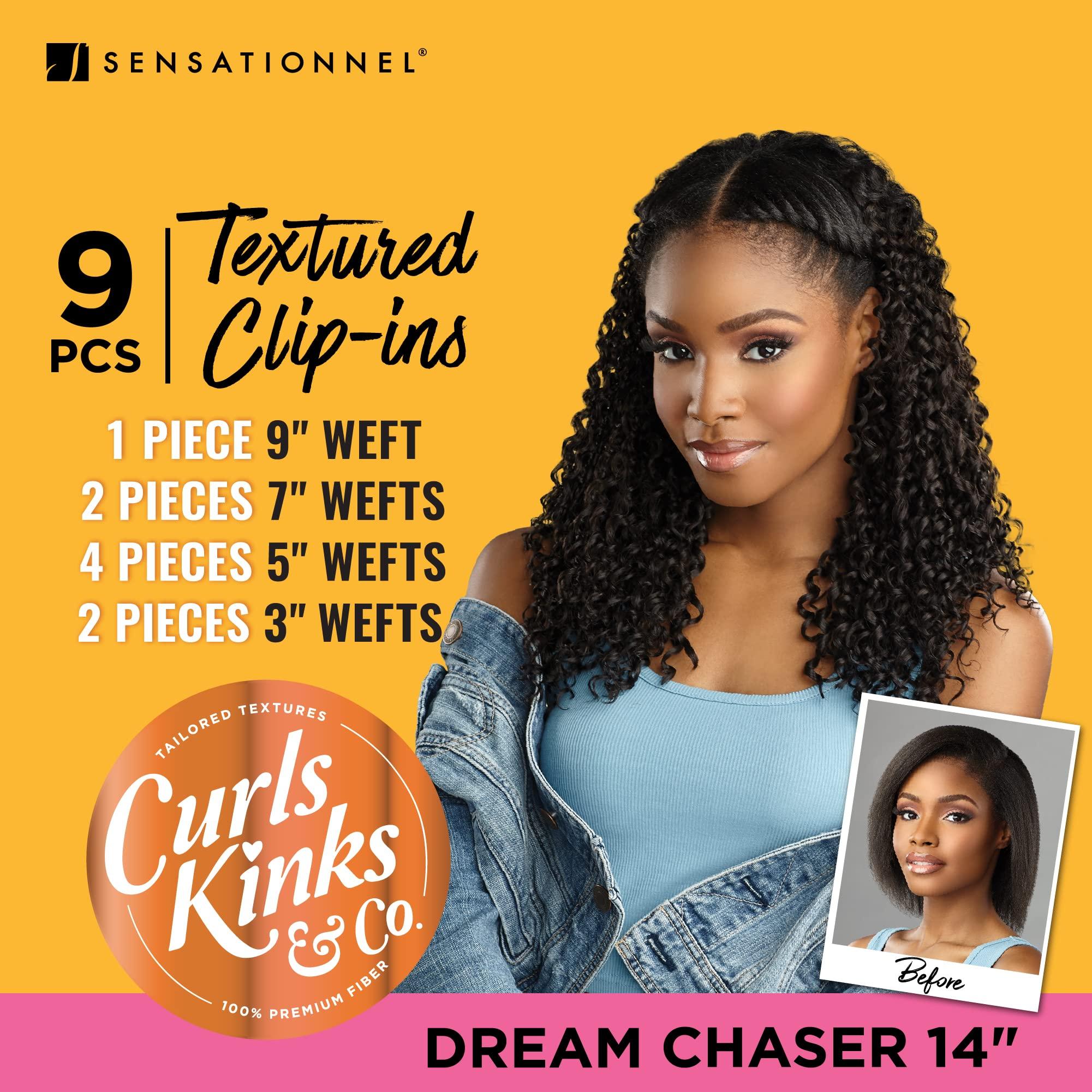 Sensationnel Sensationnel Clip in Dream Chaser - 14 inch Textured Clip in 9 Piece Pack Adds Volume Protective Style - Curls Kinks & Co (T2/BG)