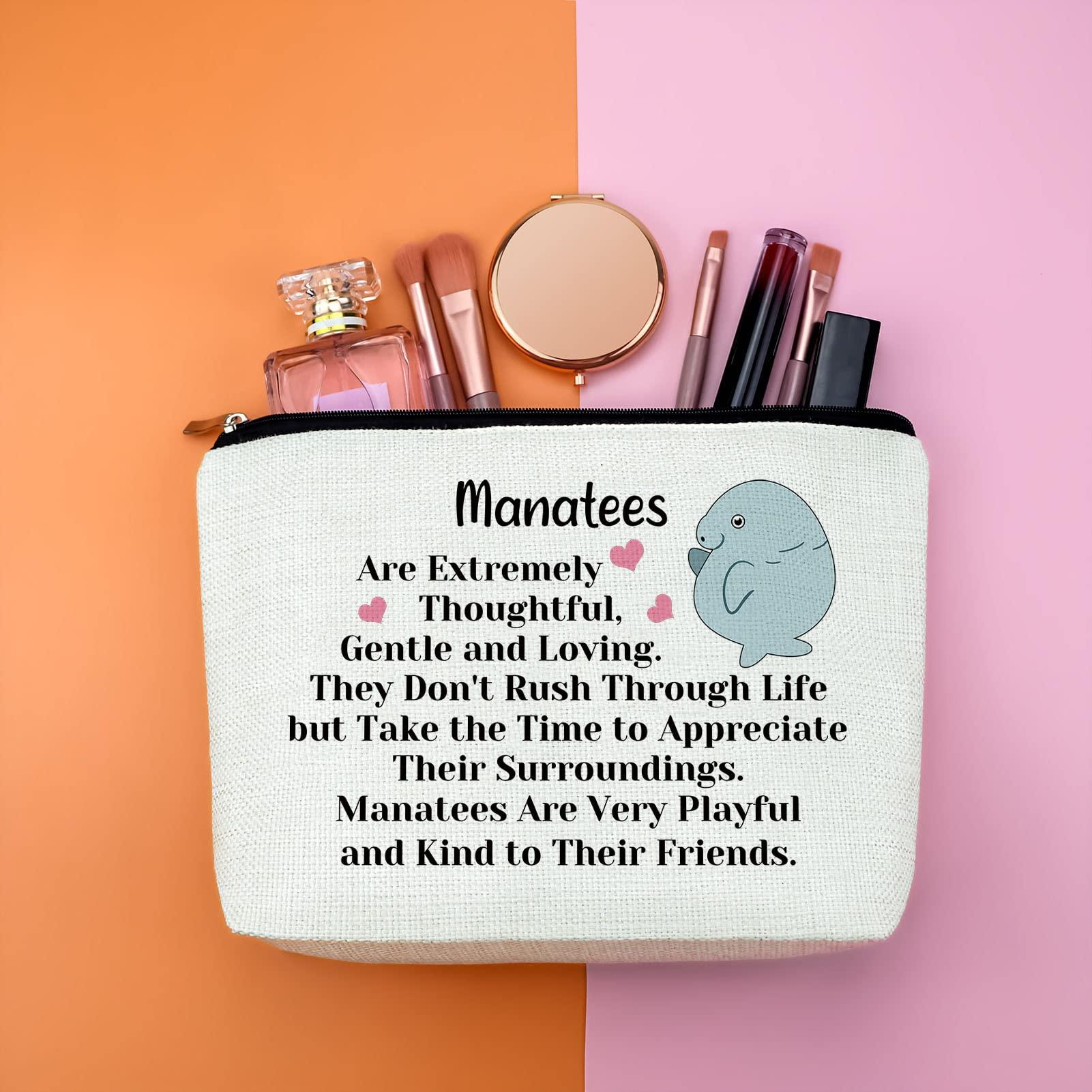 Gfhzdmf Gfhzdmf Manatee Gift for Women Manatee Lovers Sea Animal Lovers Gift Manatee Makeup Bag Funny Manatees Zipper Cosmetic Travel Pouch Friendship Gifts Christmas Gifts for Manatee Lovers Women Zookeeper