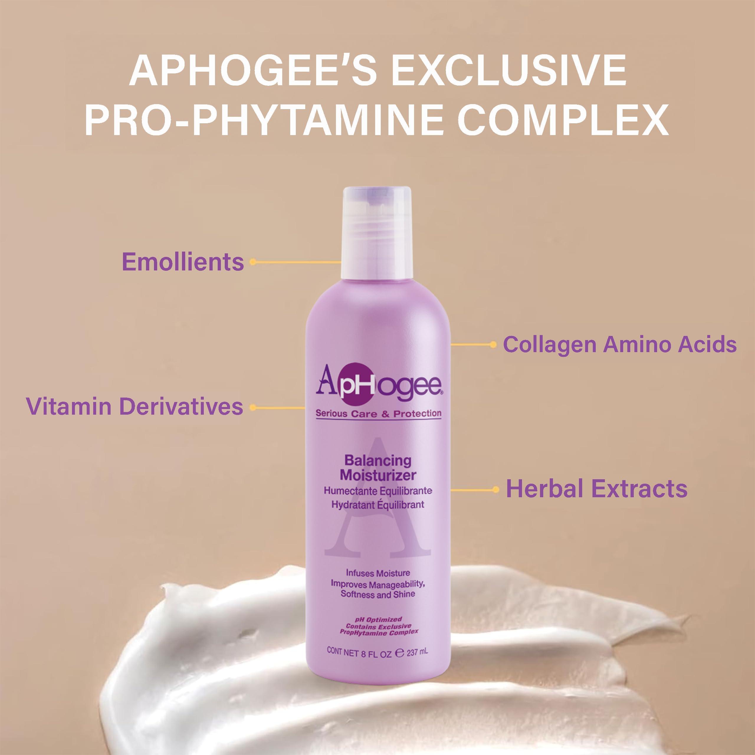 Aphogee Aphogee Serious Hair Care Double Bundle (Twostep Protein Treatment 4 Fl Oz and Balancing Moisturizer 8 Fl Oz)